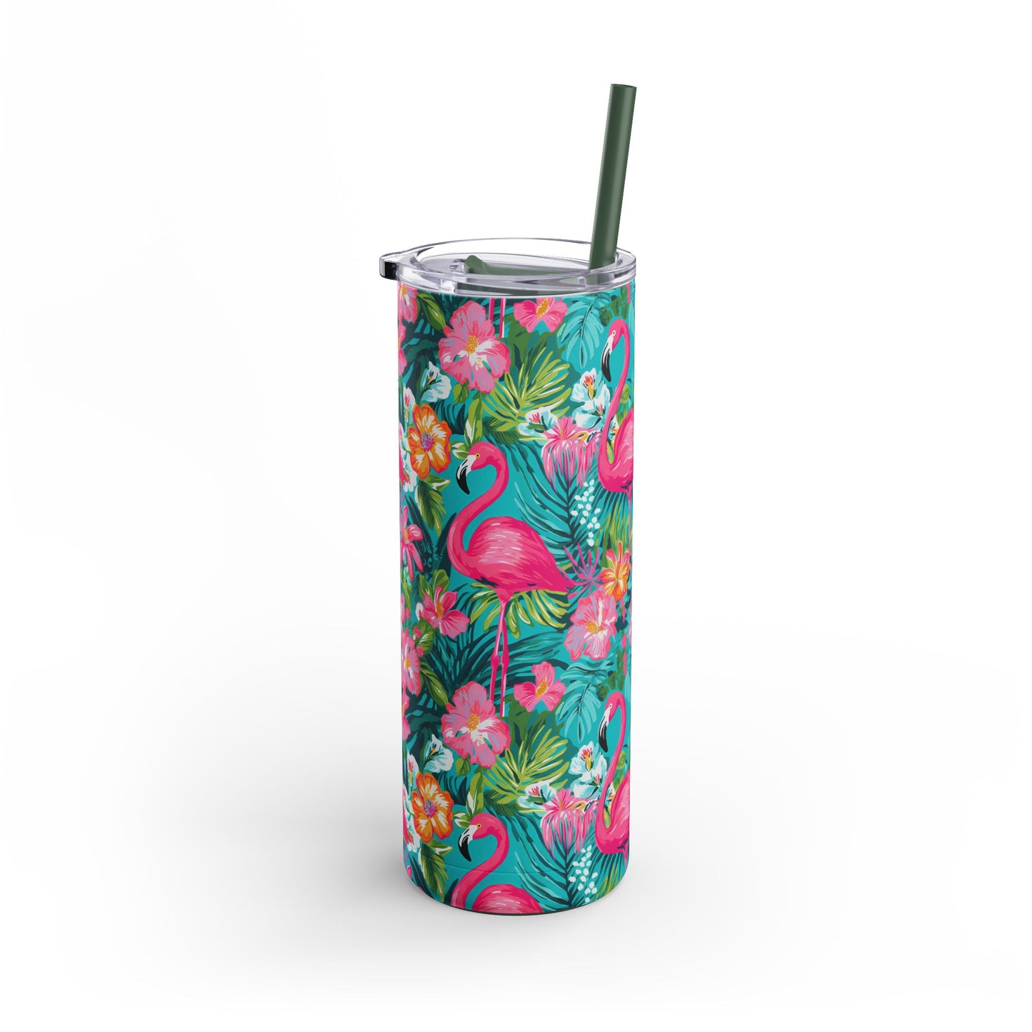 Pink Paradise Skinny Tumbler with screw-on slide