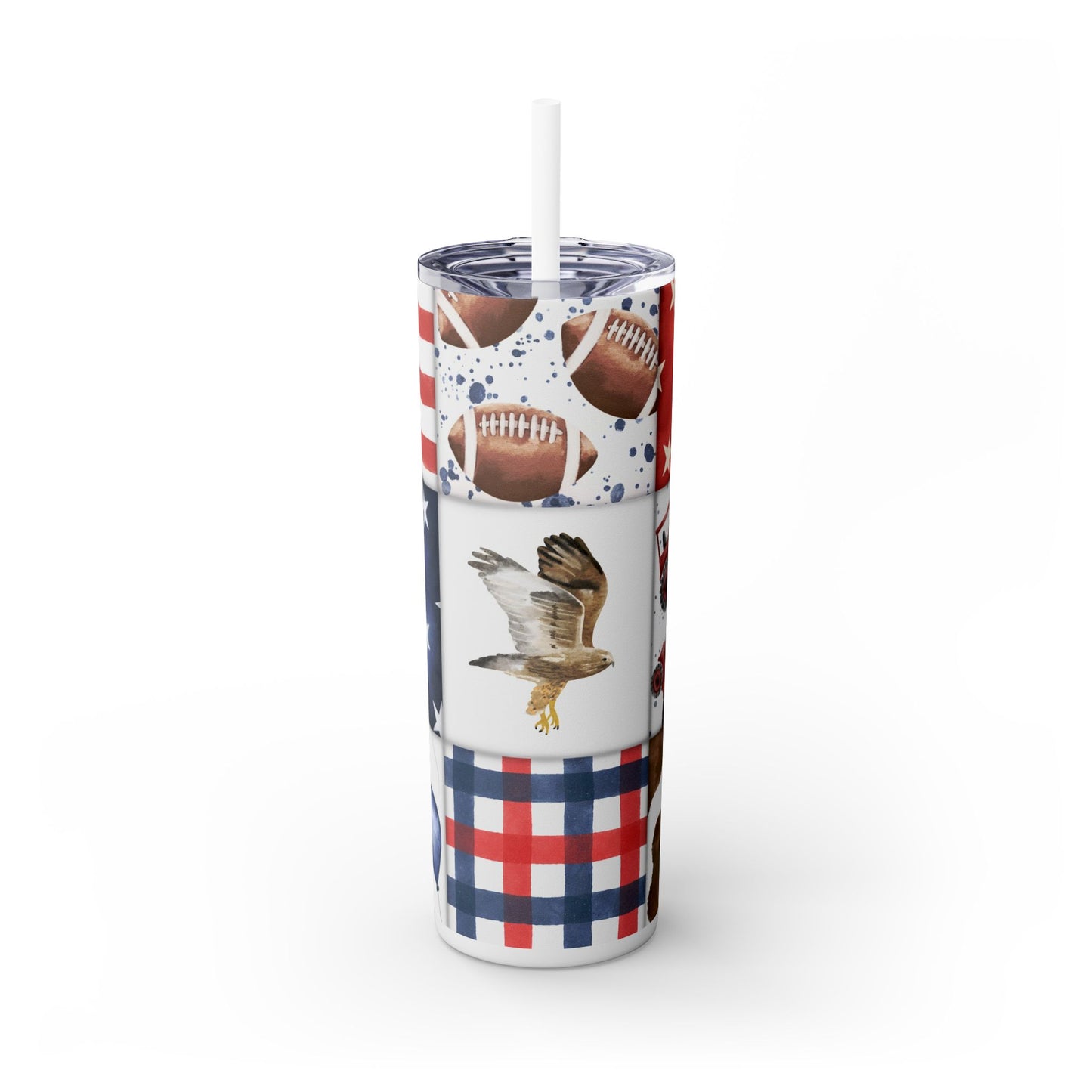 Patriot Patchwork Skinny Tumbler
