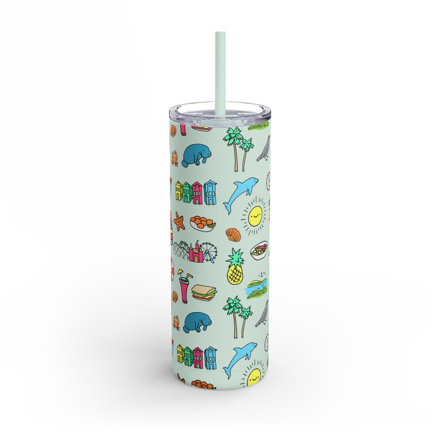 Tropicool Florida Skinny Tumbler with screw-on slide