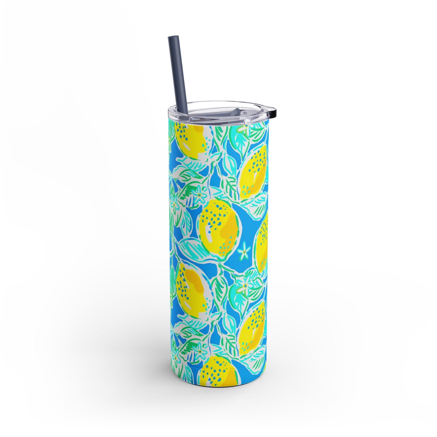 Lemonade Days Skinny Tumbler with screw-on slide