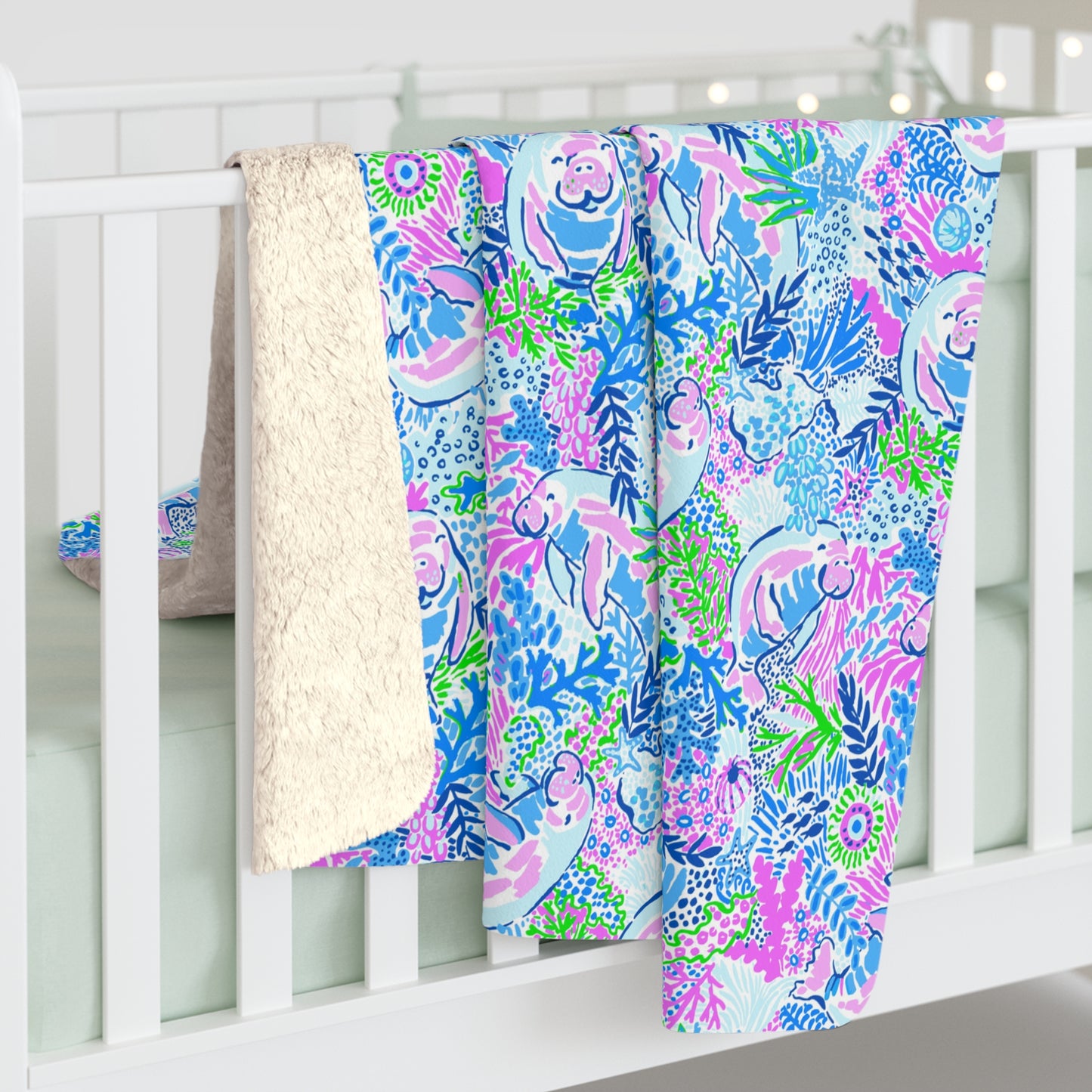 Manatee Paradise Sherpa Fleece Blanket