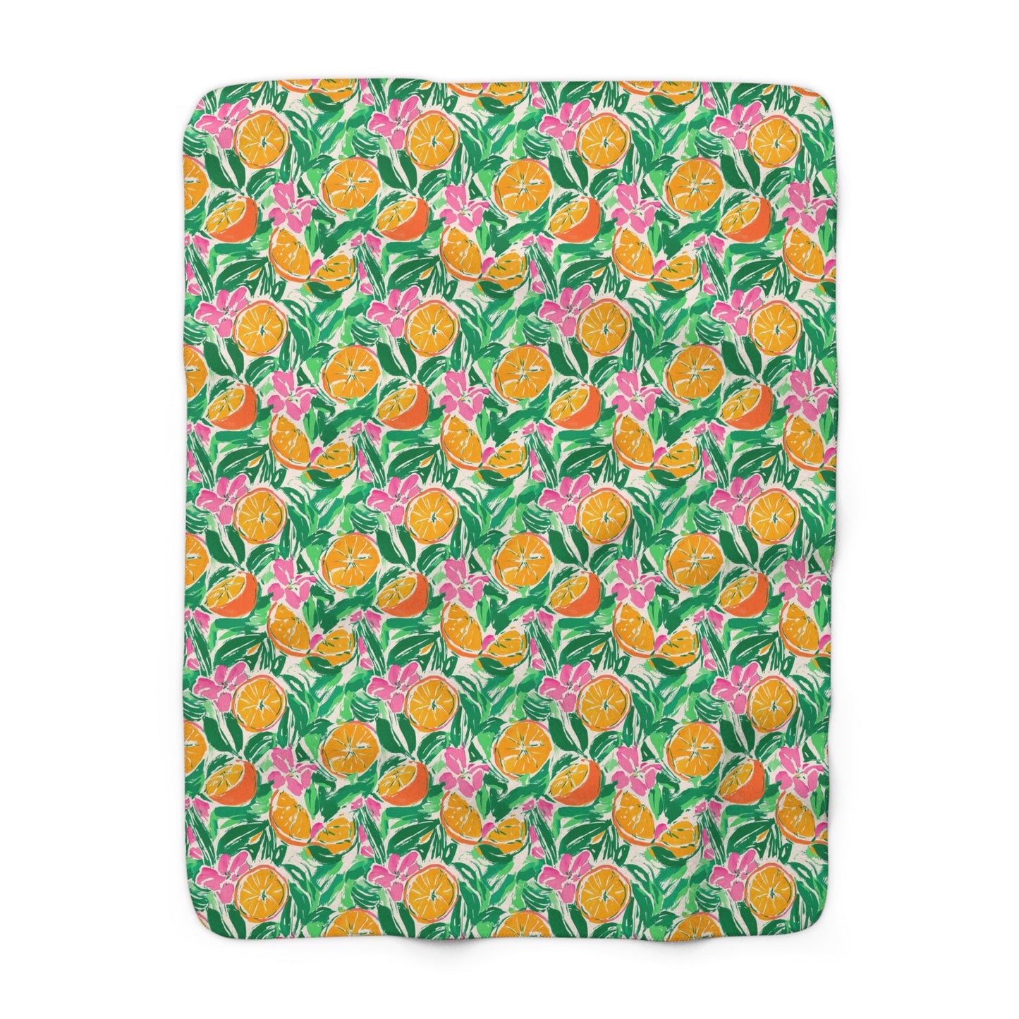 Sunshine Citrus Sherpa Fleece Blanket