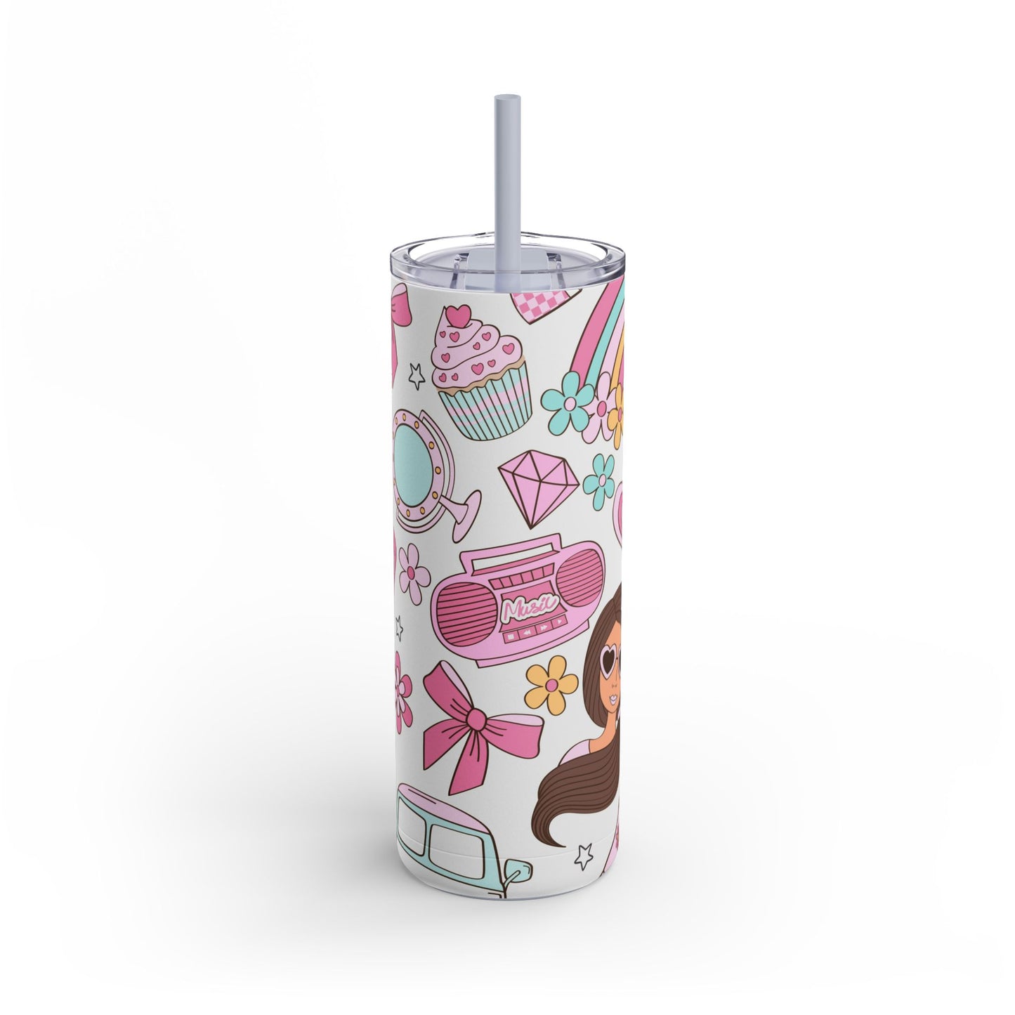 Fierce Females Skinny Tumbler with screw-on slide