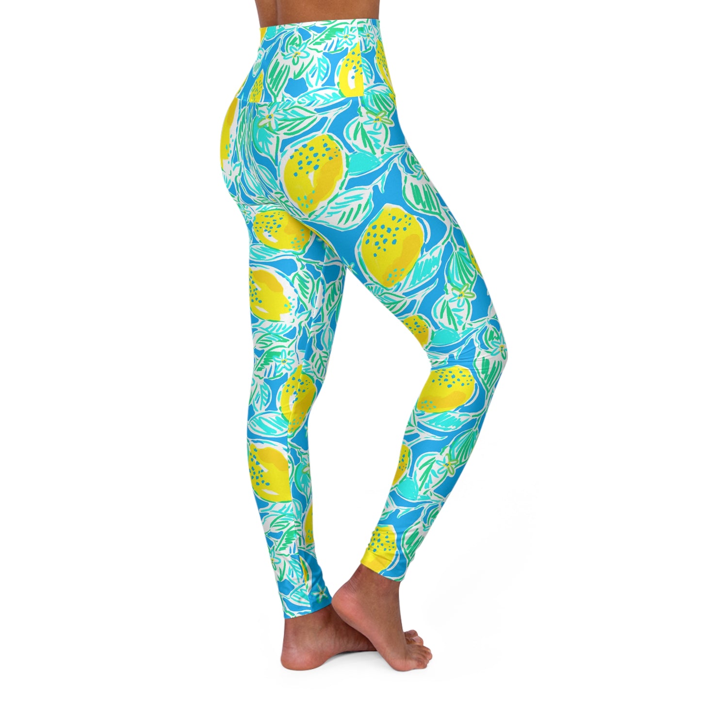 Lemonade Days High Waisted Yoga Leggings