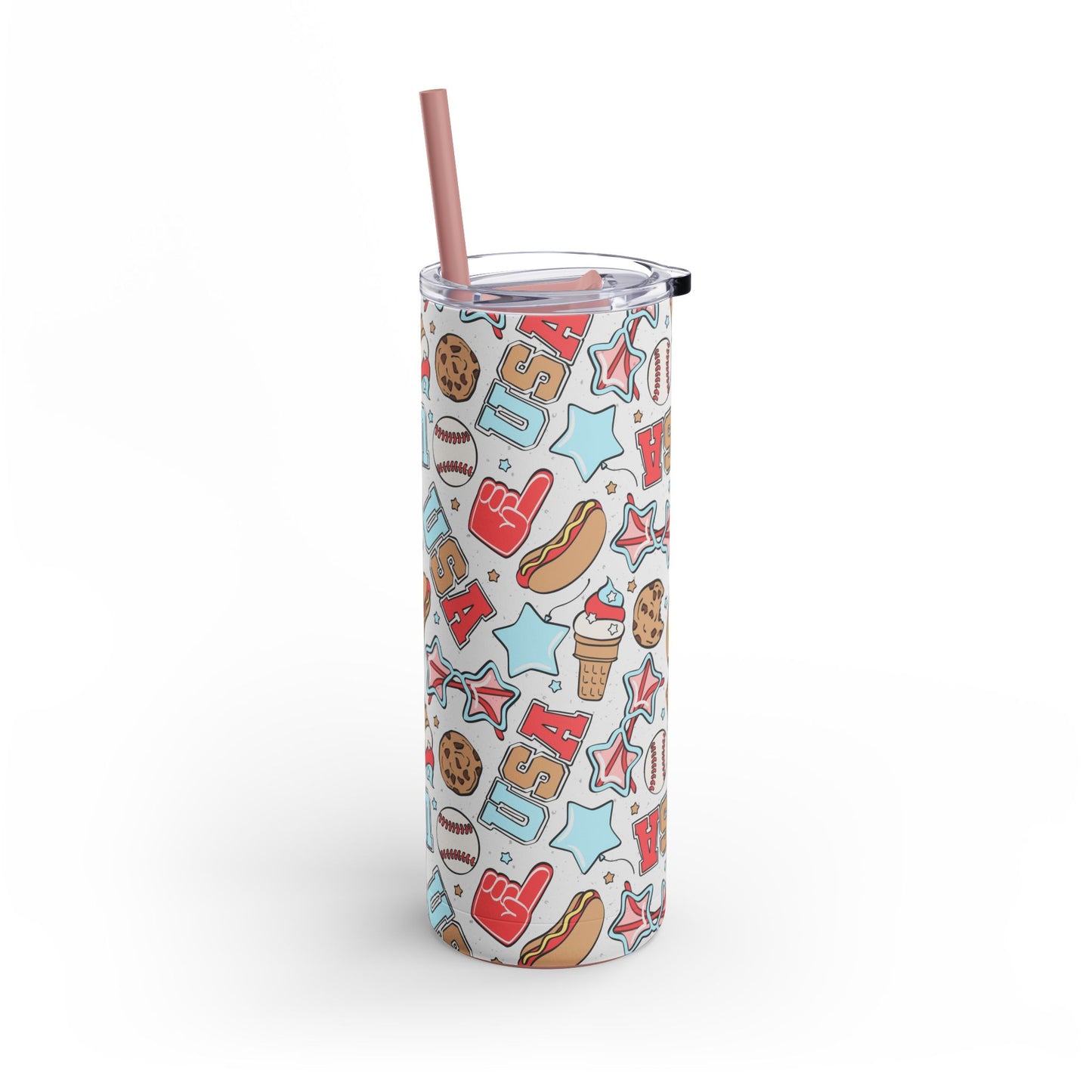 American Treats Skinny Tumbler with screw-on slide