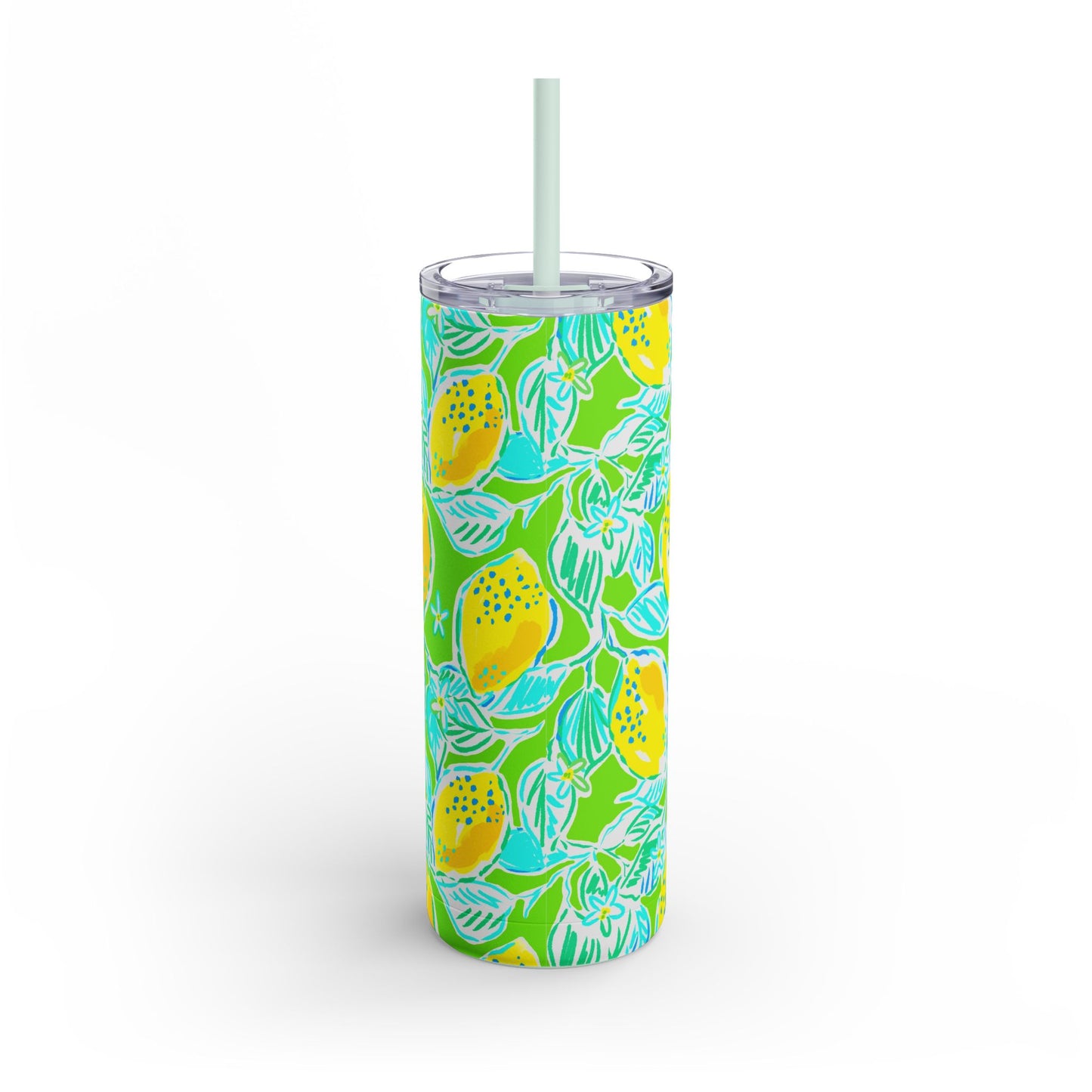 Lemonade Days Skinny Tumbler with screw-on slide