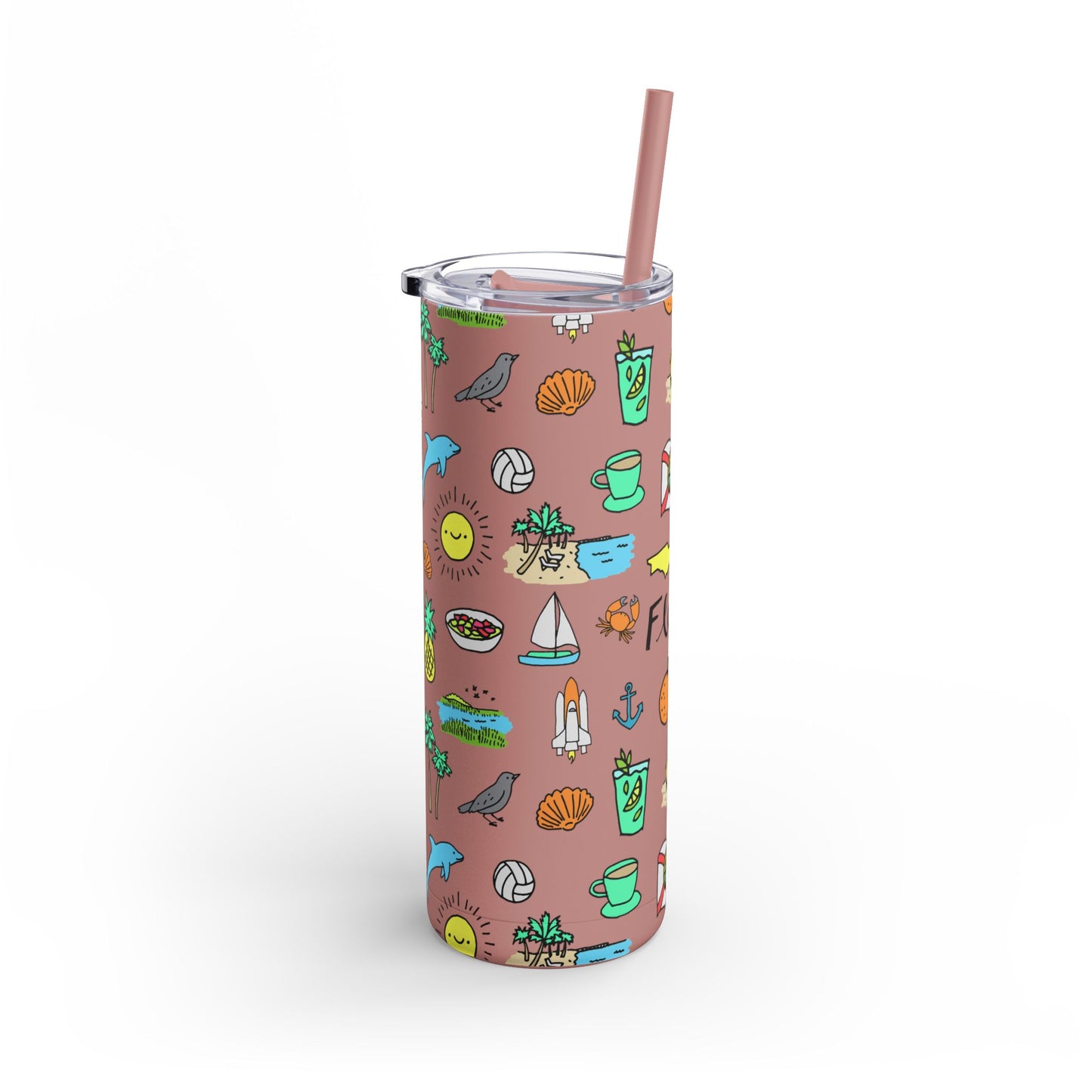 Tropicool Florida Skinny Tumbler with screw-on slide