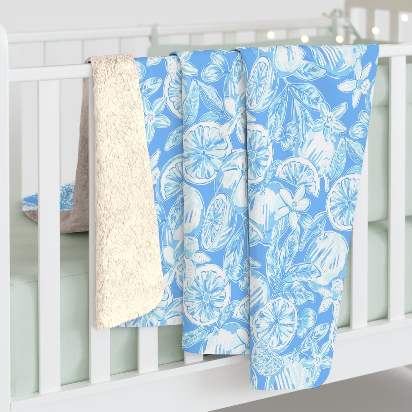 White Orchard Sherpa Fleece Blanket
