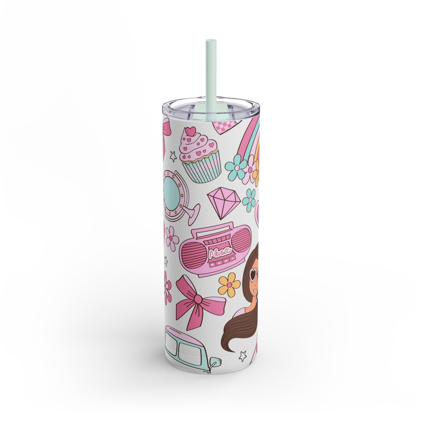 Fierce Females Skinny Tumbler with screw-on slide