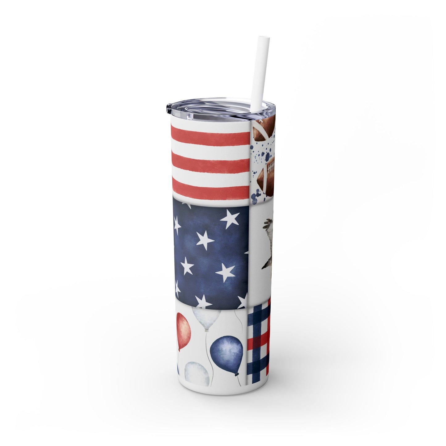 Patriot Patchwork Skinny Tumbler