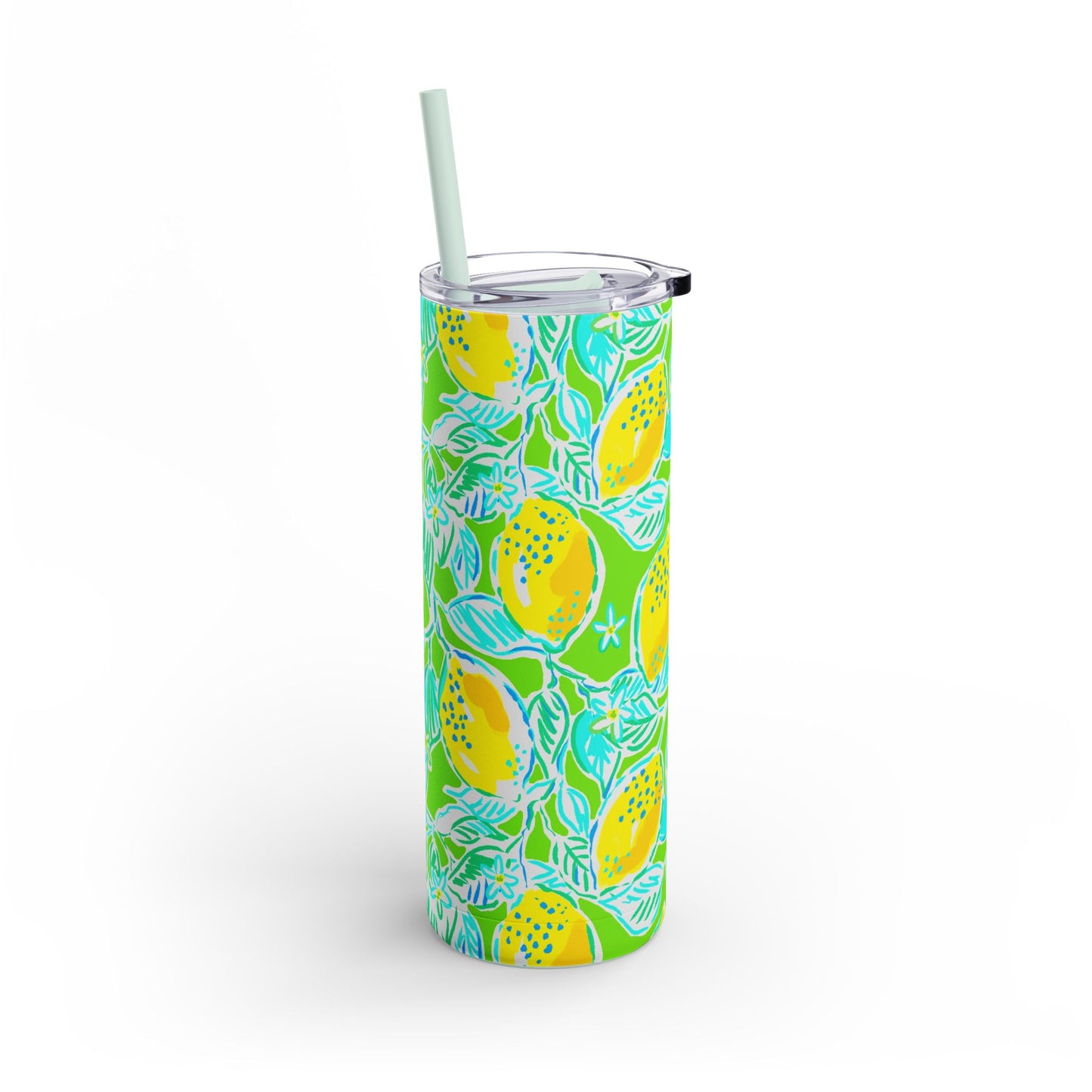 Lemonade Days Skinny Tumbler with screw-on slide