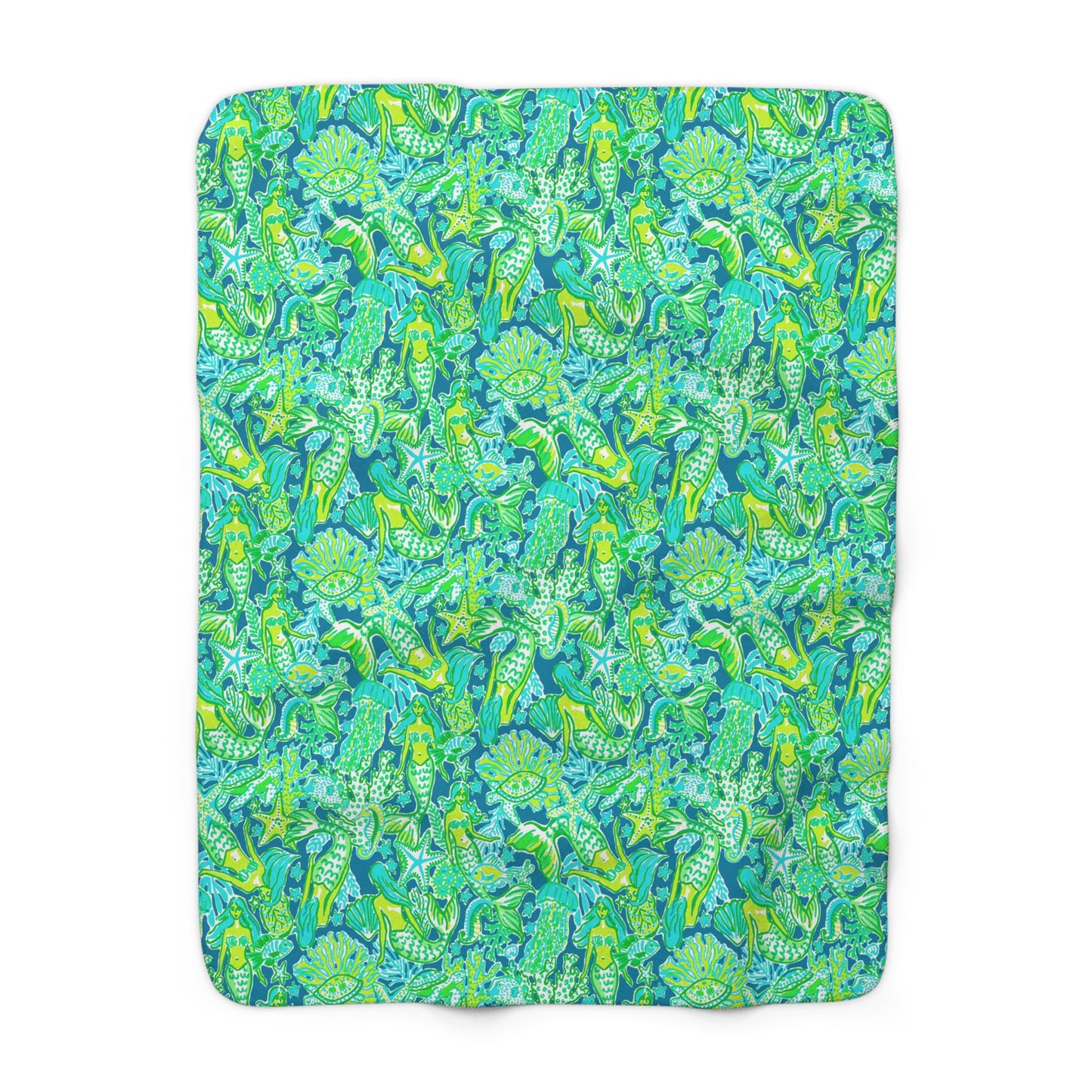 Emerald Mermaid Sherpa Fleece Blanket