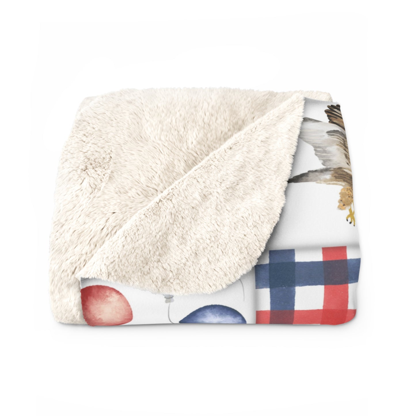 Patriot Patchwork Sherpa Fleece Blanket