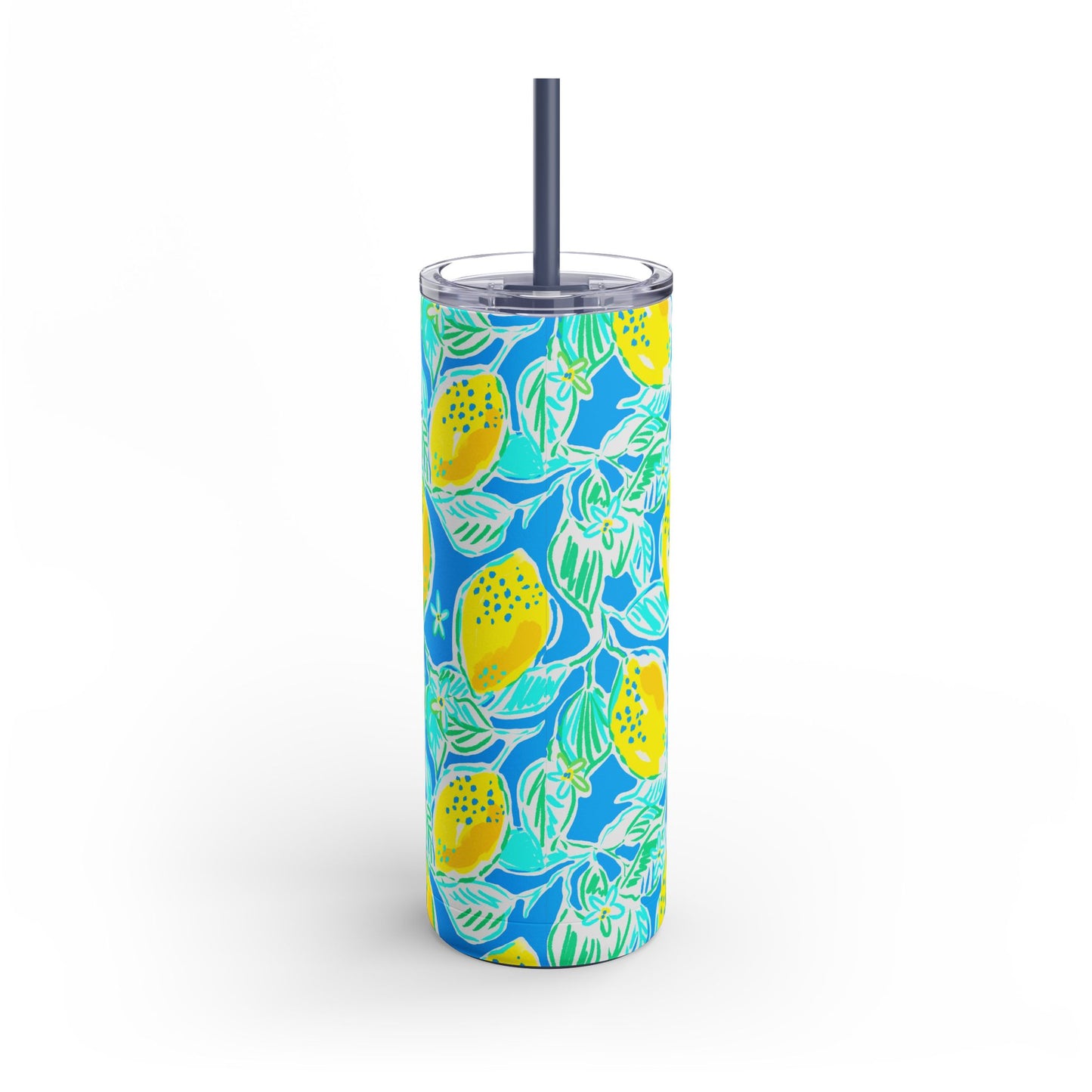Lemonade Days Skinny Tumbler with screw-on slide