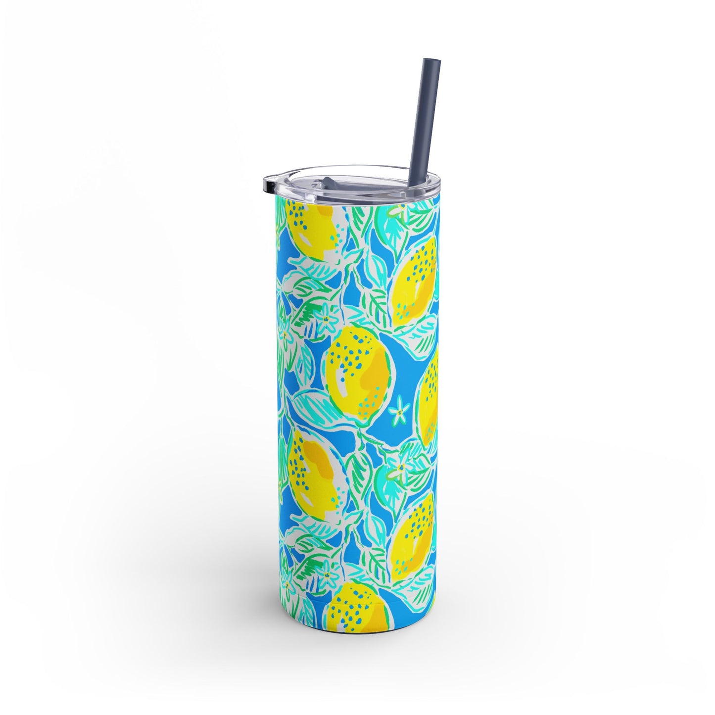 Lemonade Days Skinny Tumbler with screw-on slide