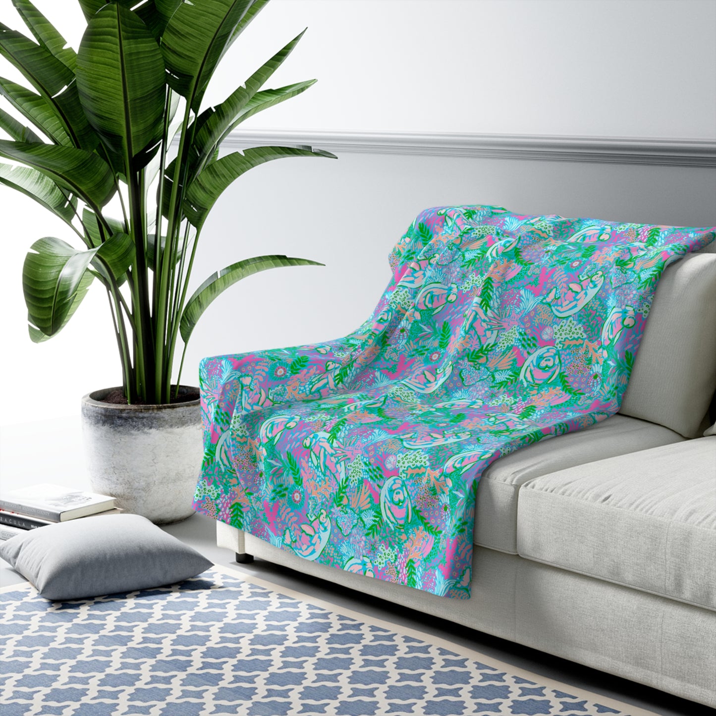 Manatee Paradise Sherpa Fleece Blanket