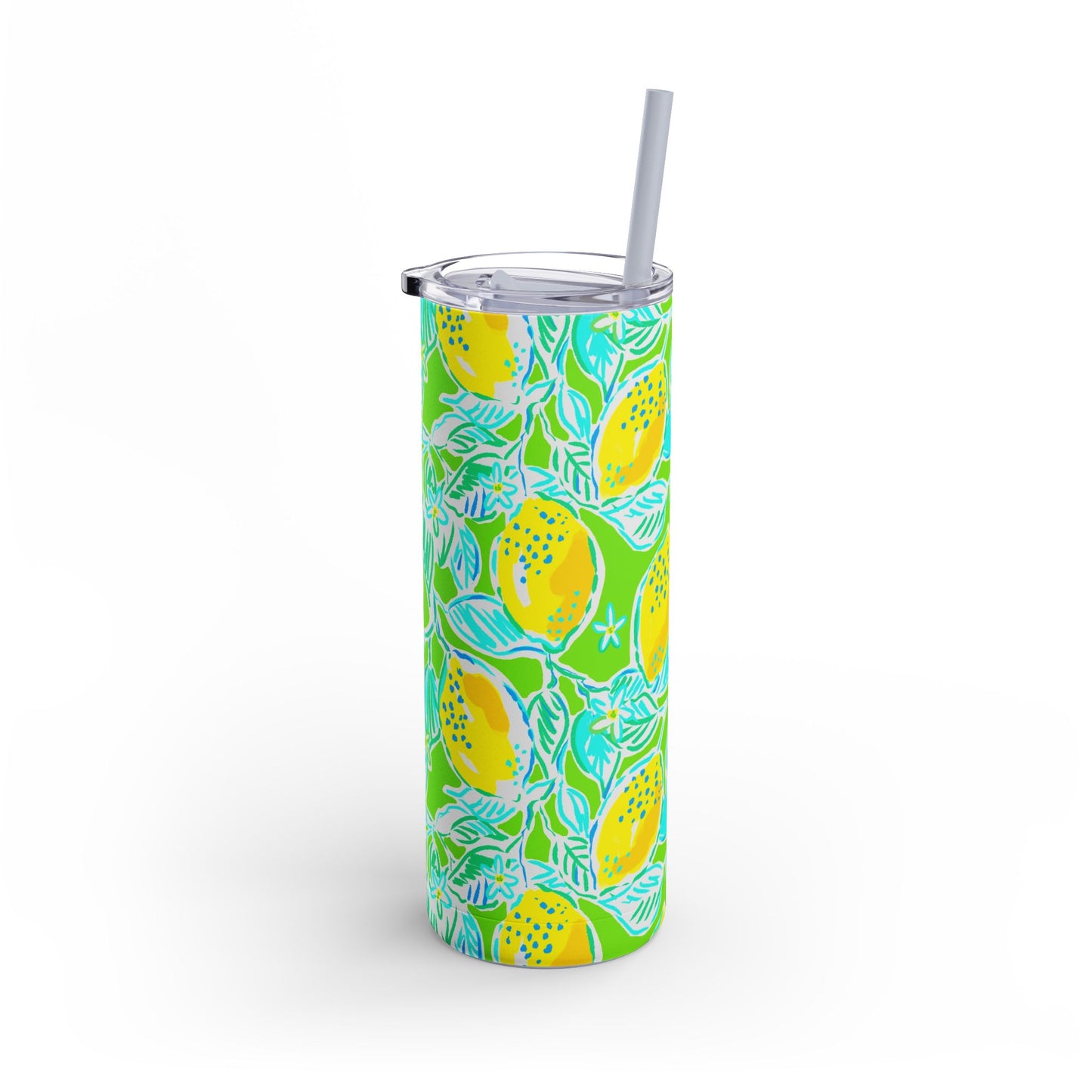 Lemonade Days Skinny Tumbler with screw-on slide