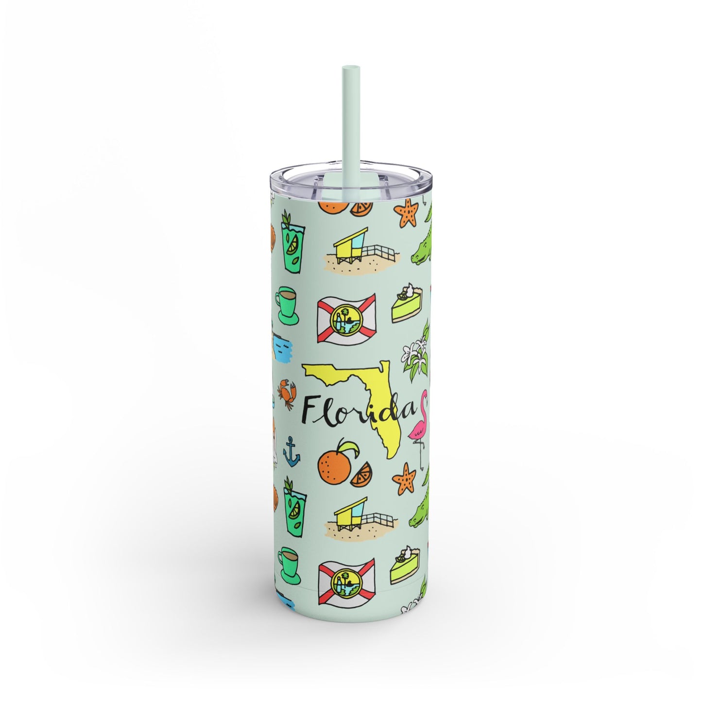 Tropicool Florida Skinny Tumbler with screw-on slide