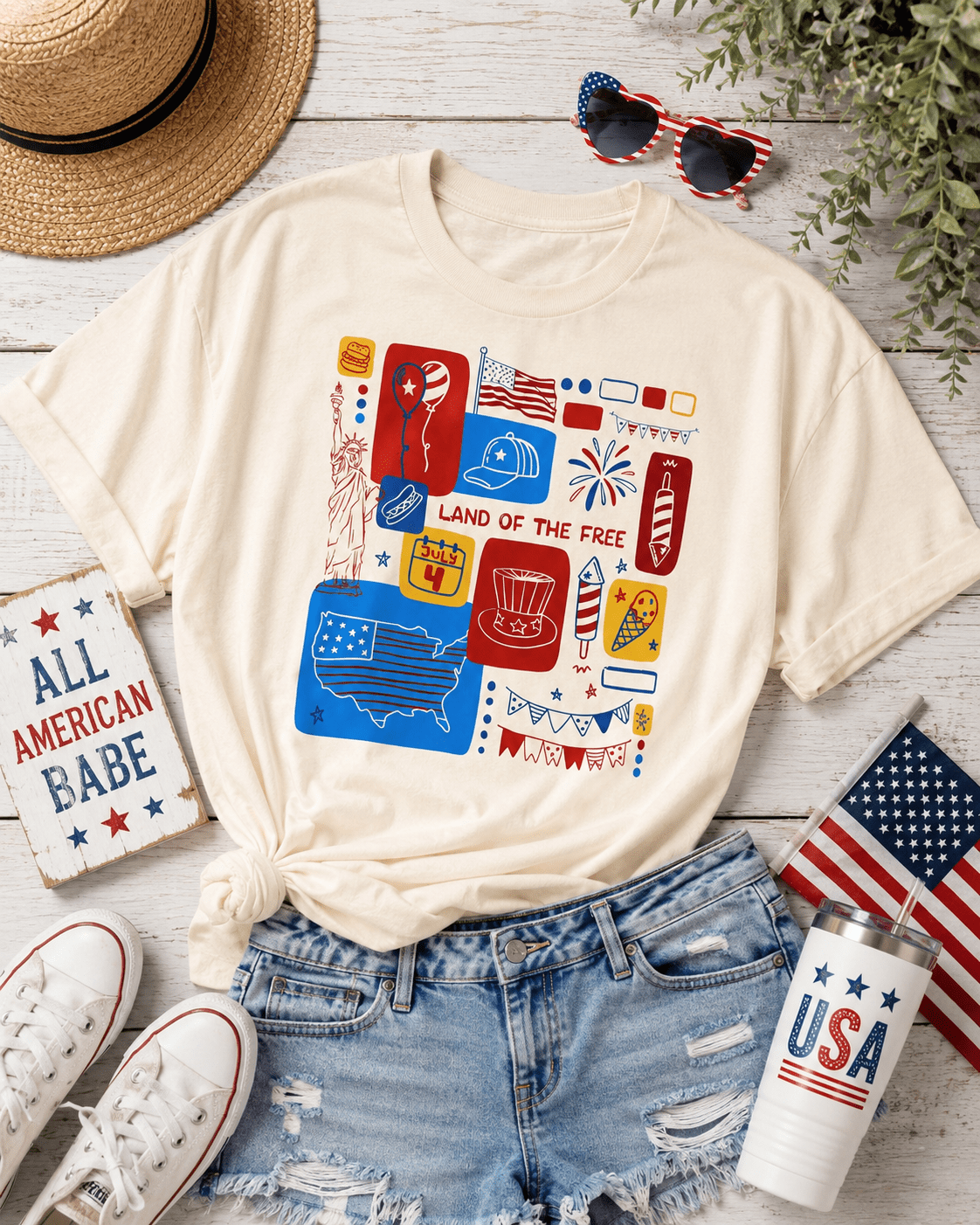 4th of July Patriotic T-Shirt – RELLE Fashion & Lifestyle – Product Image
