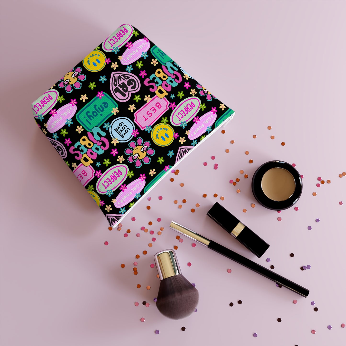 Girl Power, Good Vibes Cosmetic Bag