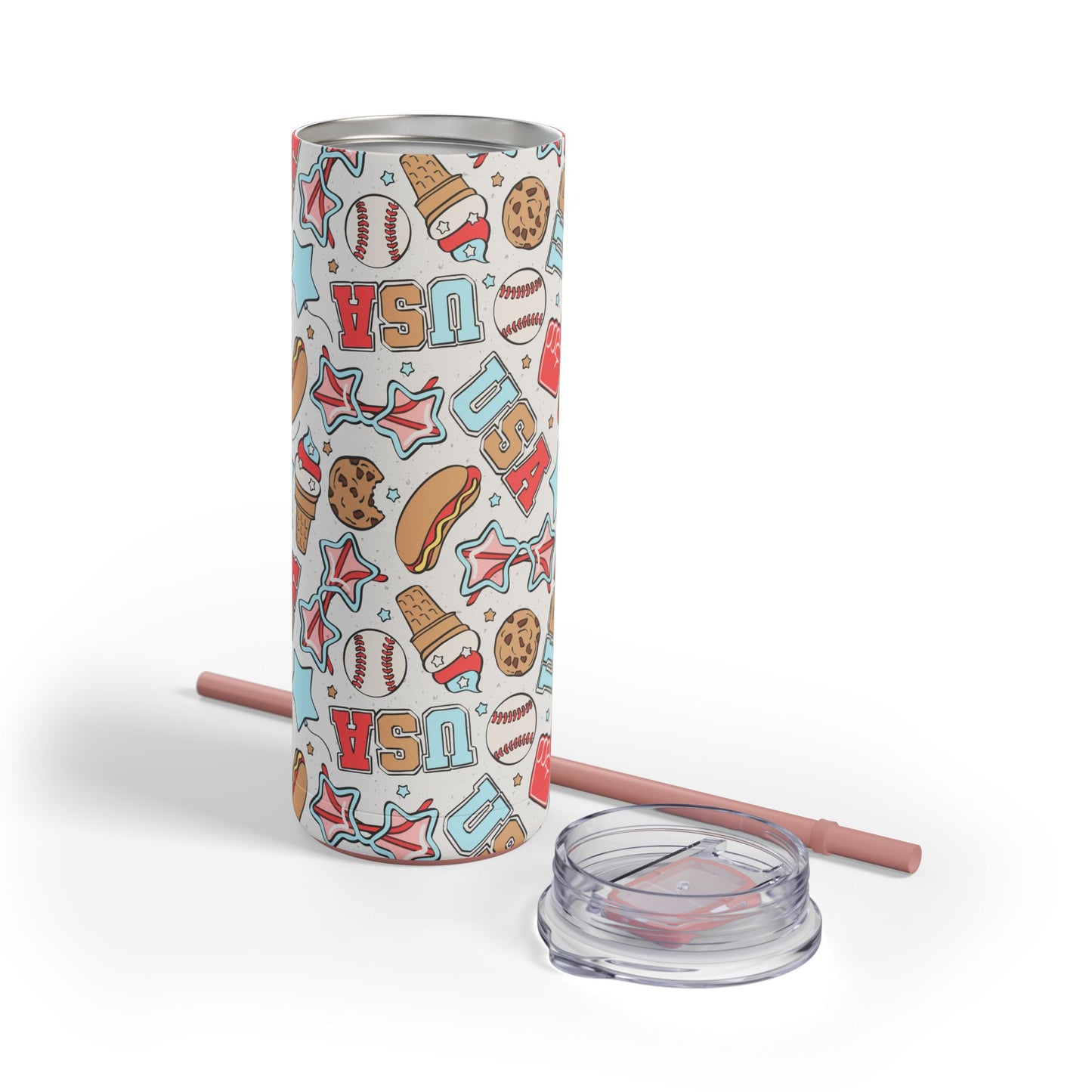 American Treats Skinny Tumbler with screw-on slide