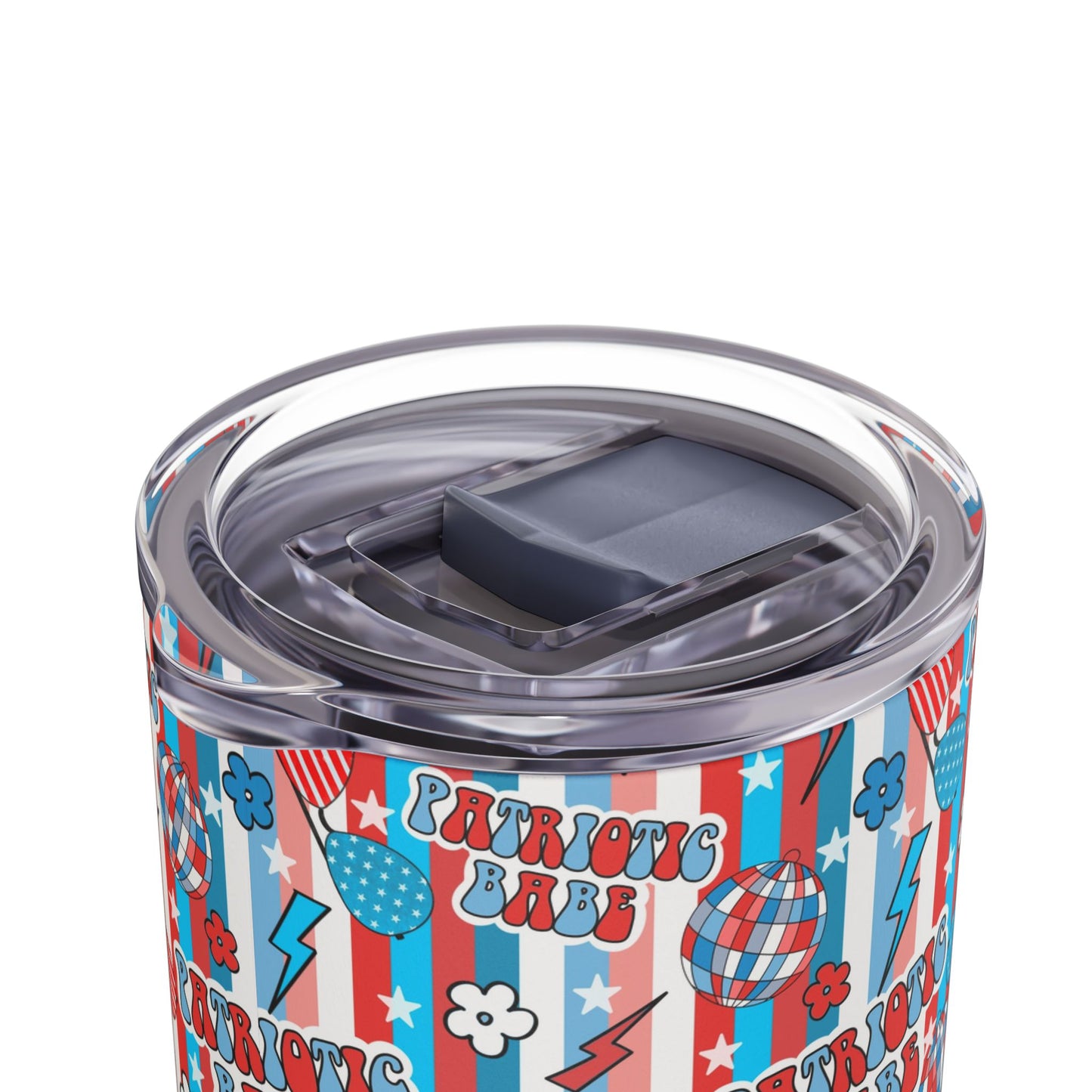 Patriotic Babe Skinny Tumbler with screw-on slide