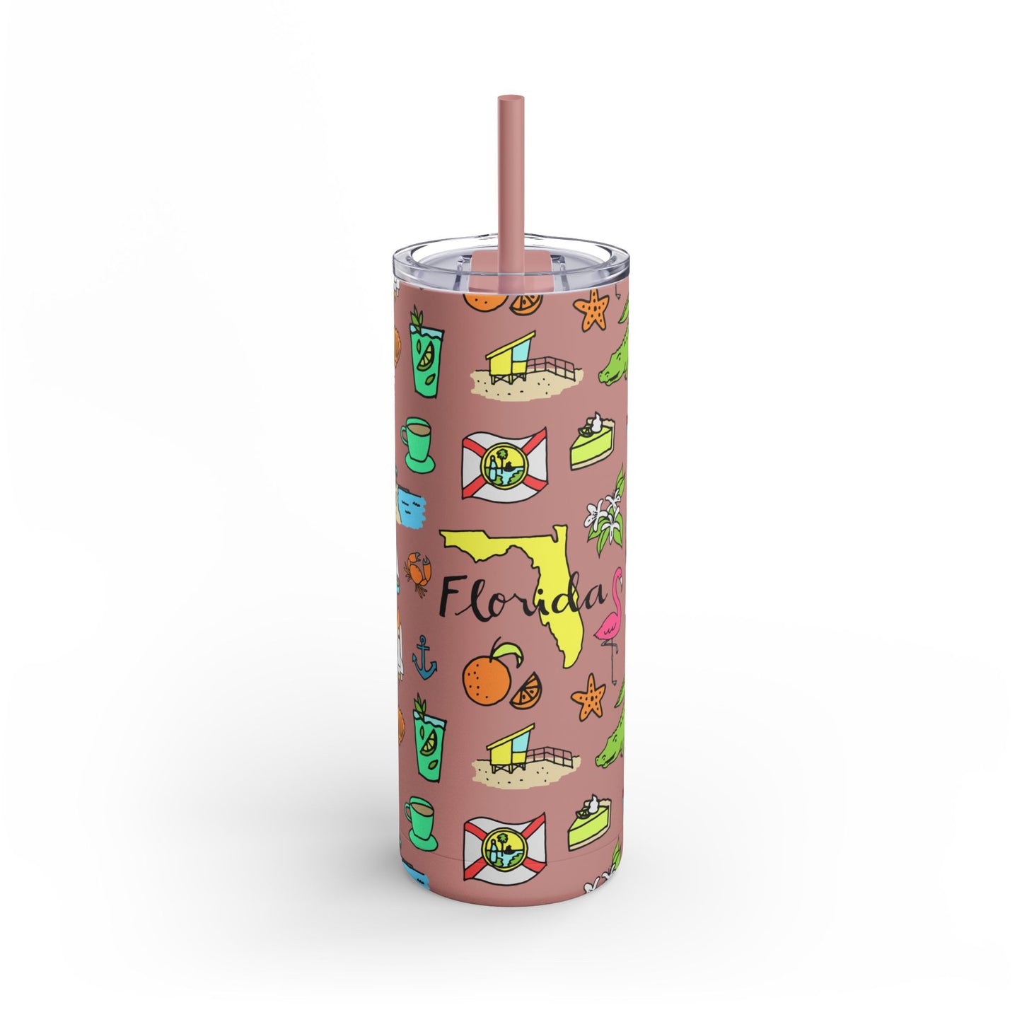 Tropicool Florida Skinny Tumbler with screw-on slide