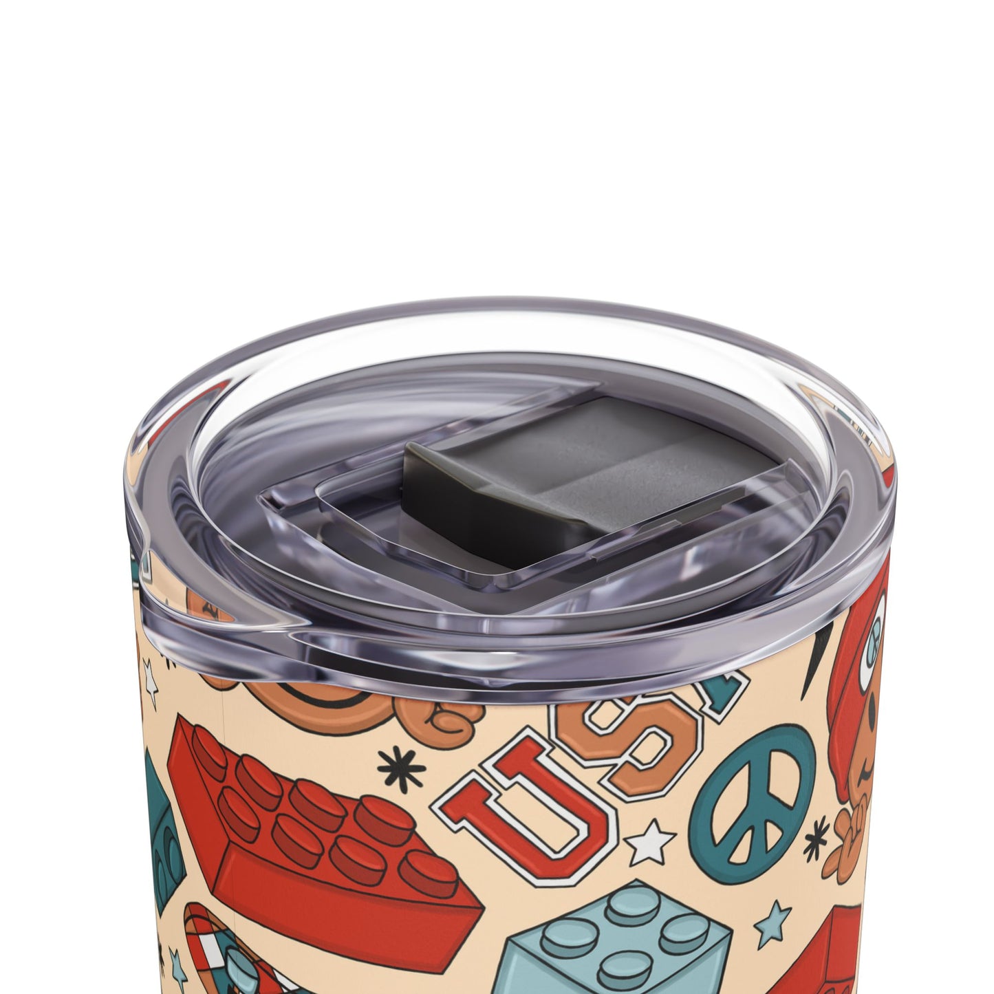 Smiles & Stripes Skinny Tumbler with screw-on slide