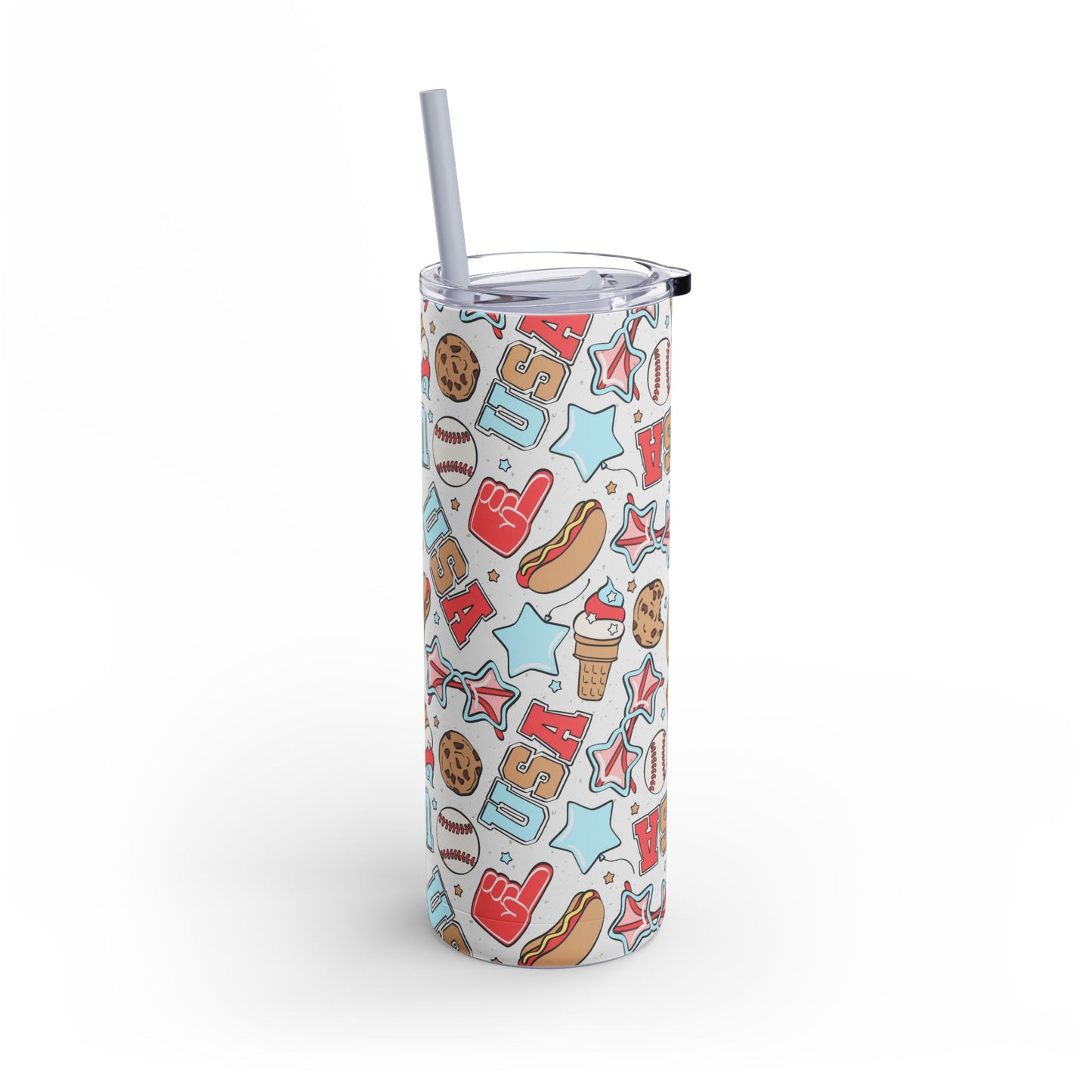 American Treats Skinny Tumbler with screw-on slide