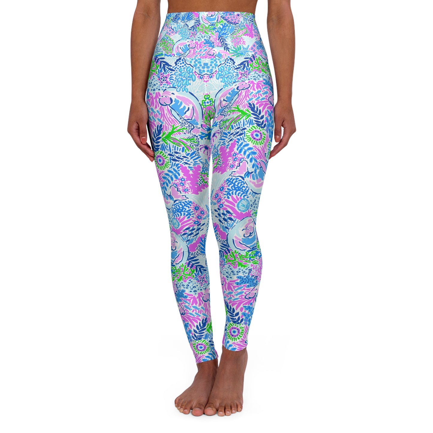 Manatee Paradise High Waisted Yoga Leggings