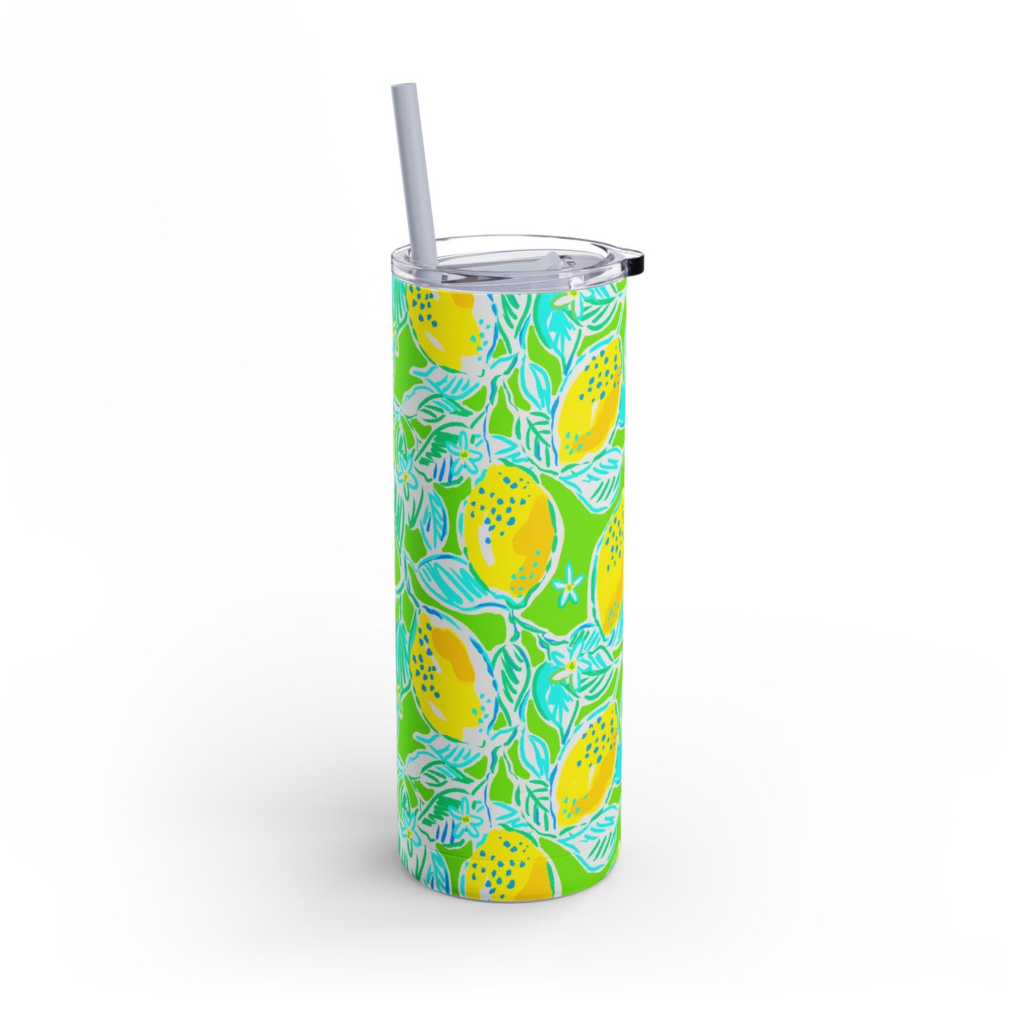 Lemonade Days Skinny Tumbler with screw-on slide