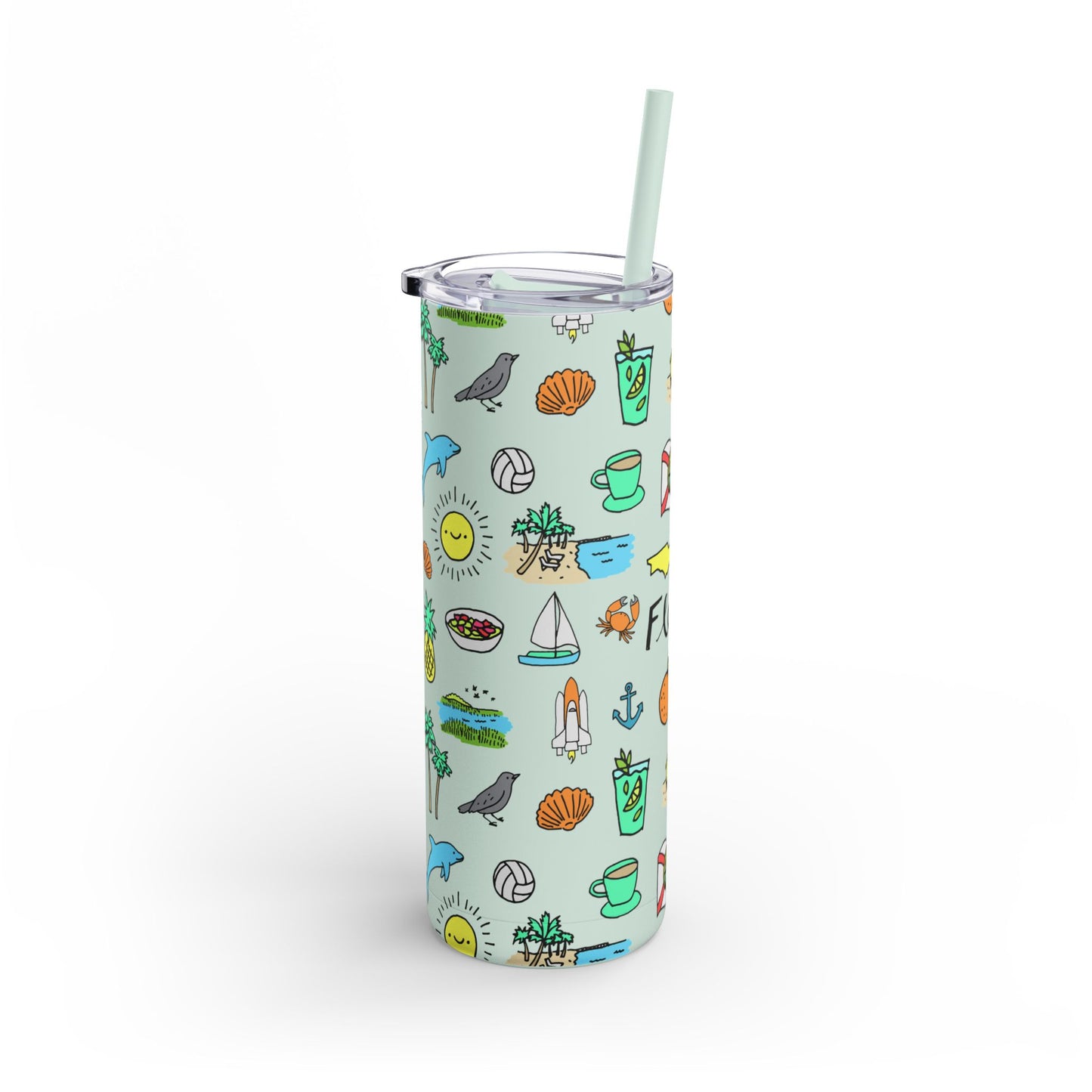 Tropicool Florida Skinny Tumbler with screw-on slide