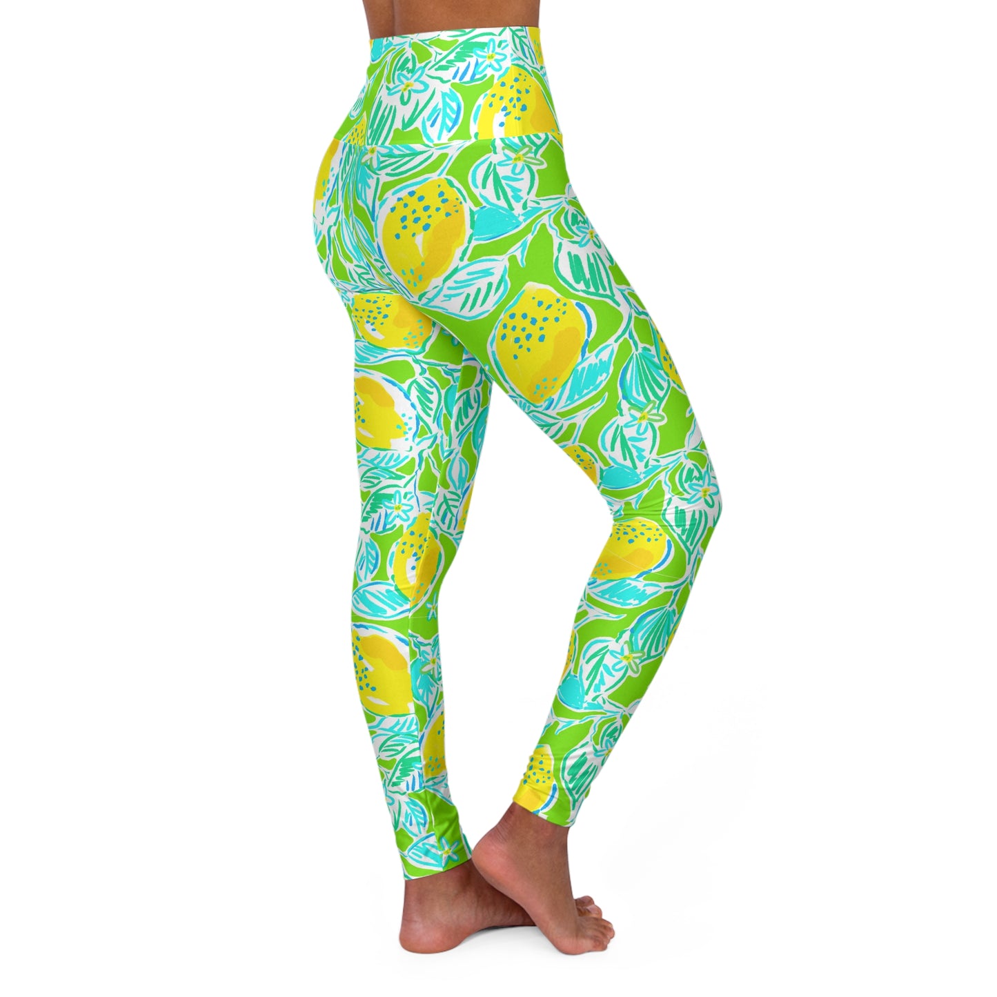 Lemonade Days High Waisted Yoga Leggings