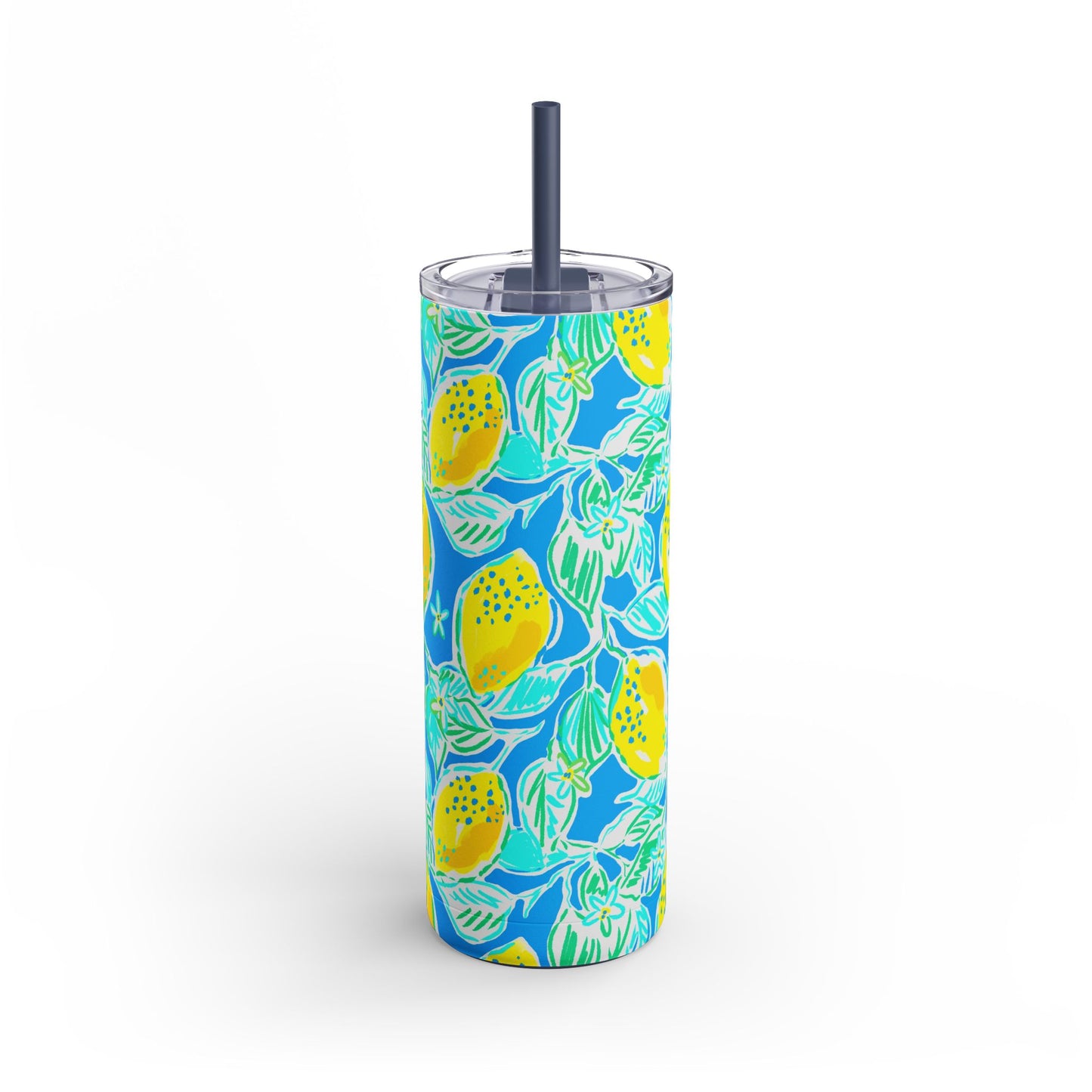 Lemonade Days Skinny Tumbler with screw-on slide