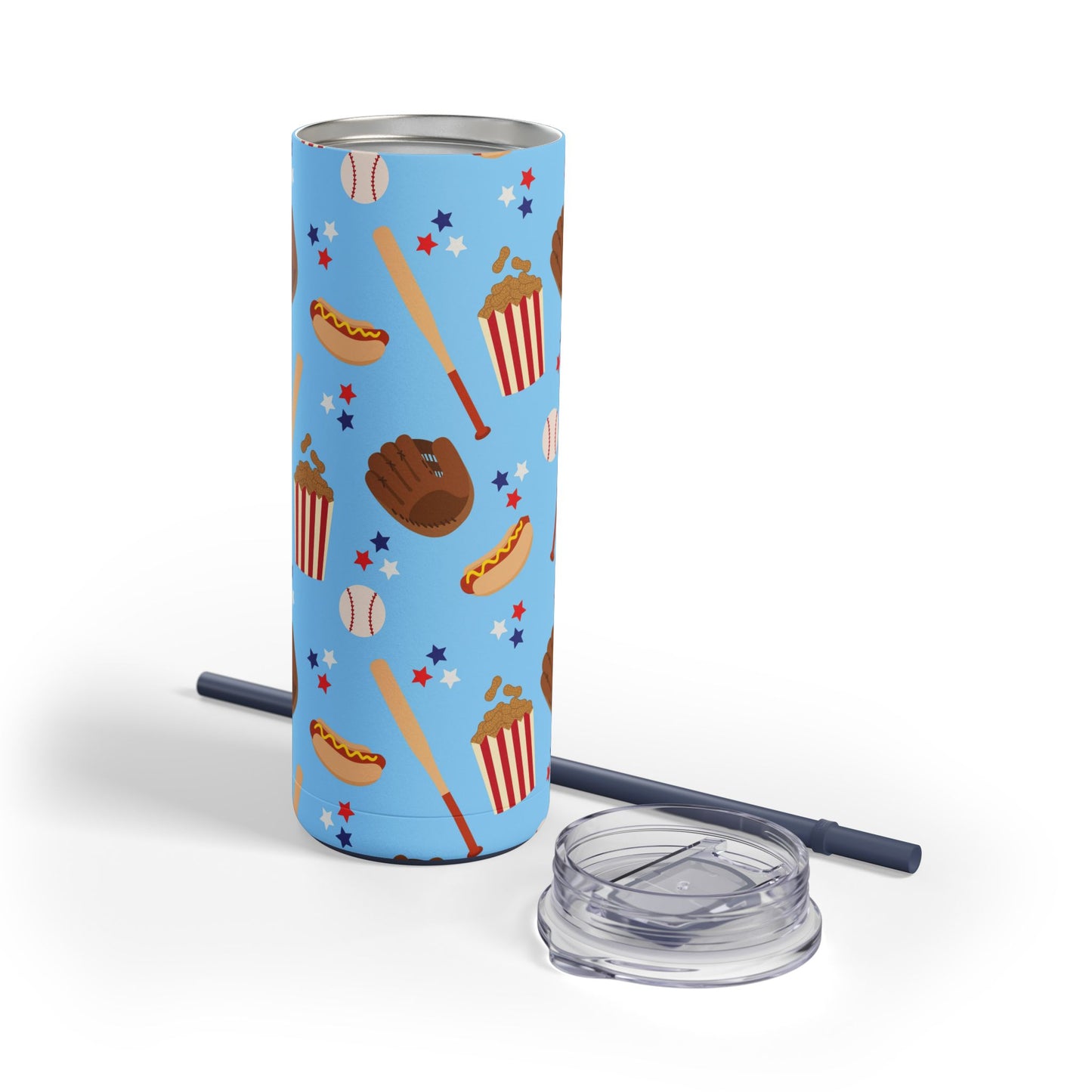 Game Day Skinny Tumbler with screw-on slide
