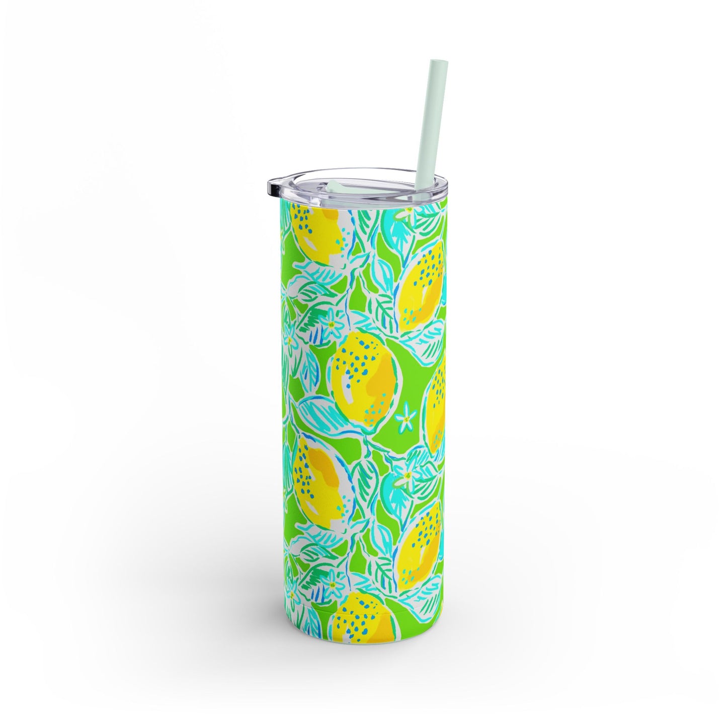 Lemonade Days Skinny Tumbler with screw-on slide
