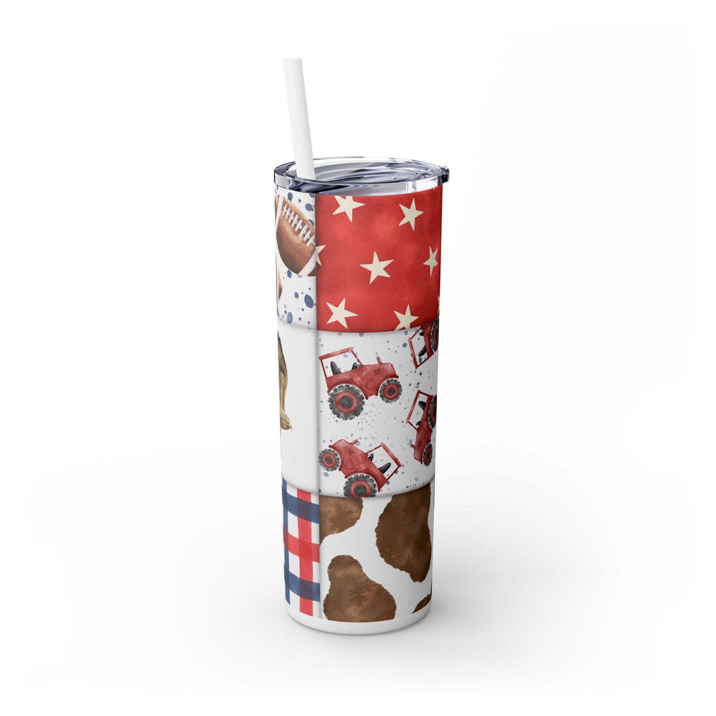 Patriot Patchwork Skinny Tumbler