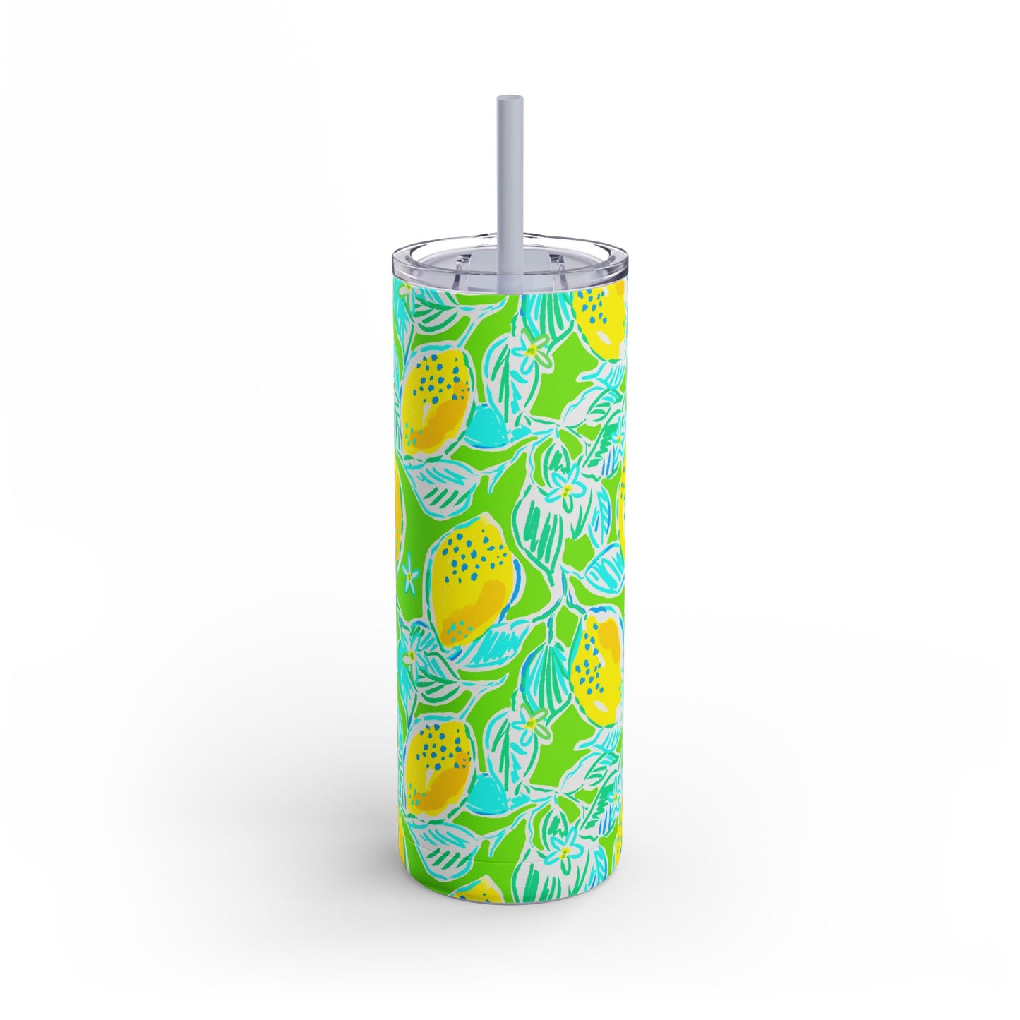 Lemonade Days Skinny Tumbler with screw-on slide