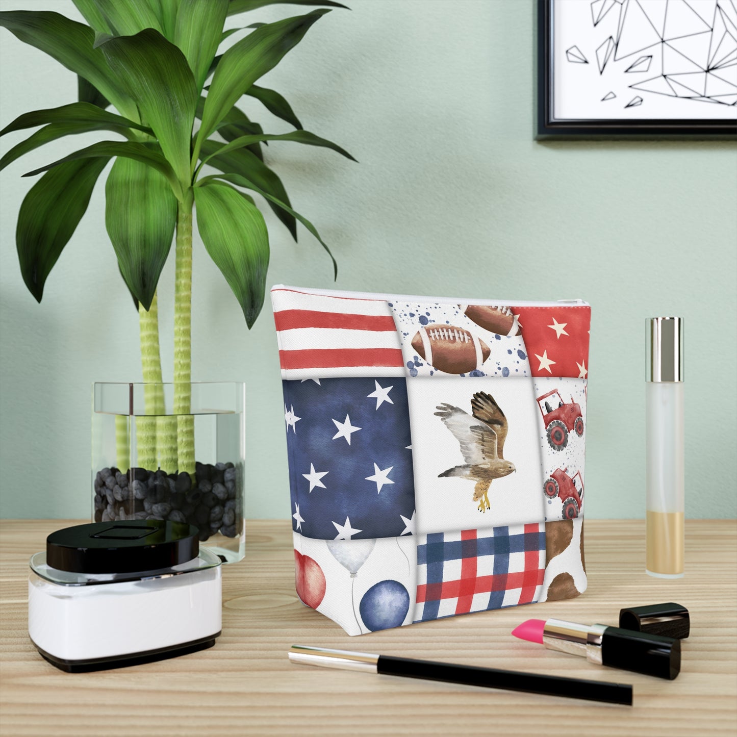 Patriot Patchwork Cosmetic Bag
