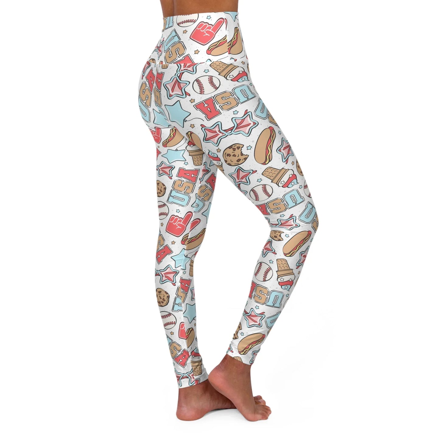 American Treats High Waisted Yoga Leggings - All Over Prints