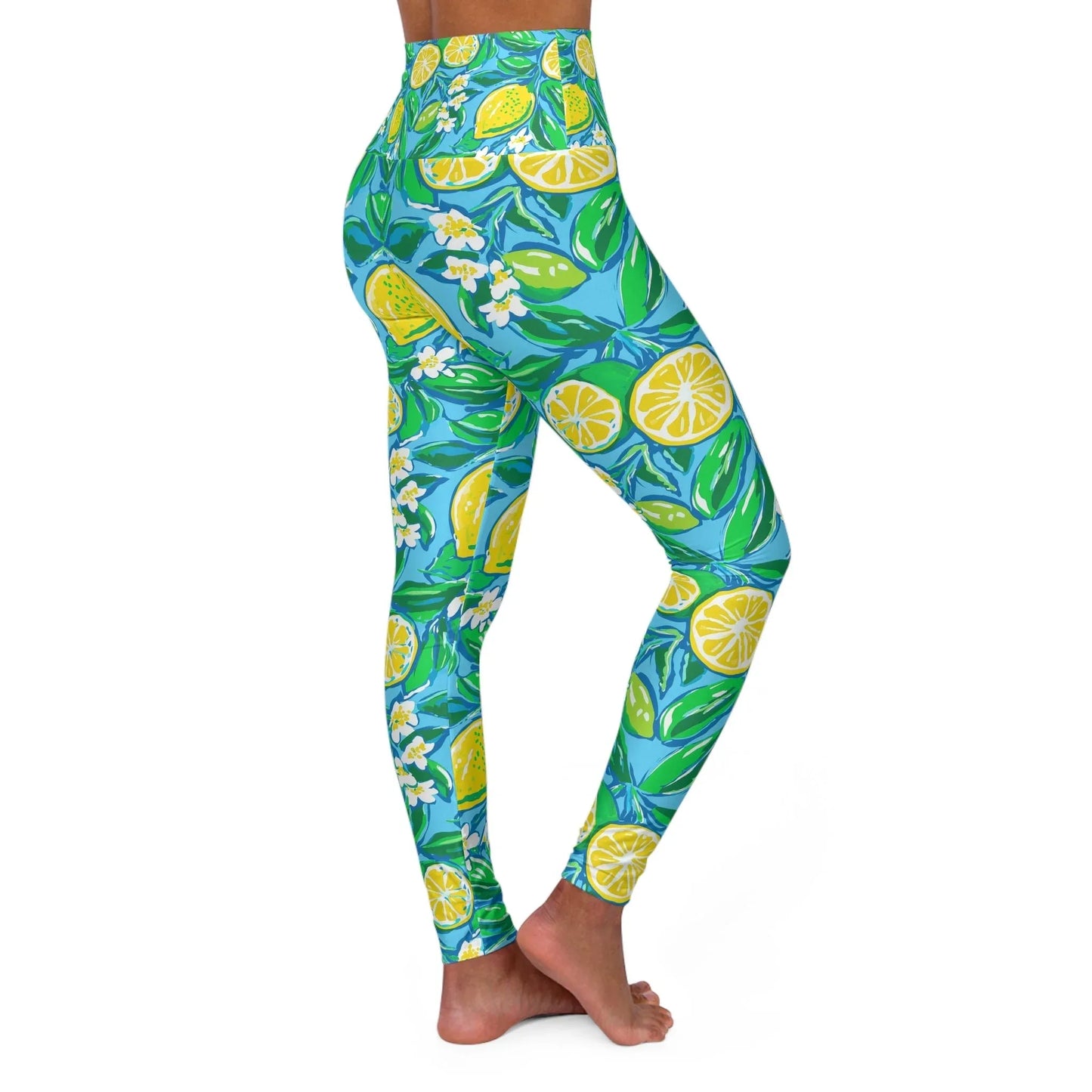 Citrus Splash High Waisted Yoga Leggings - All Over Prints