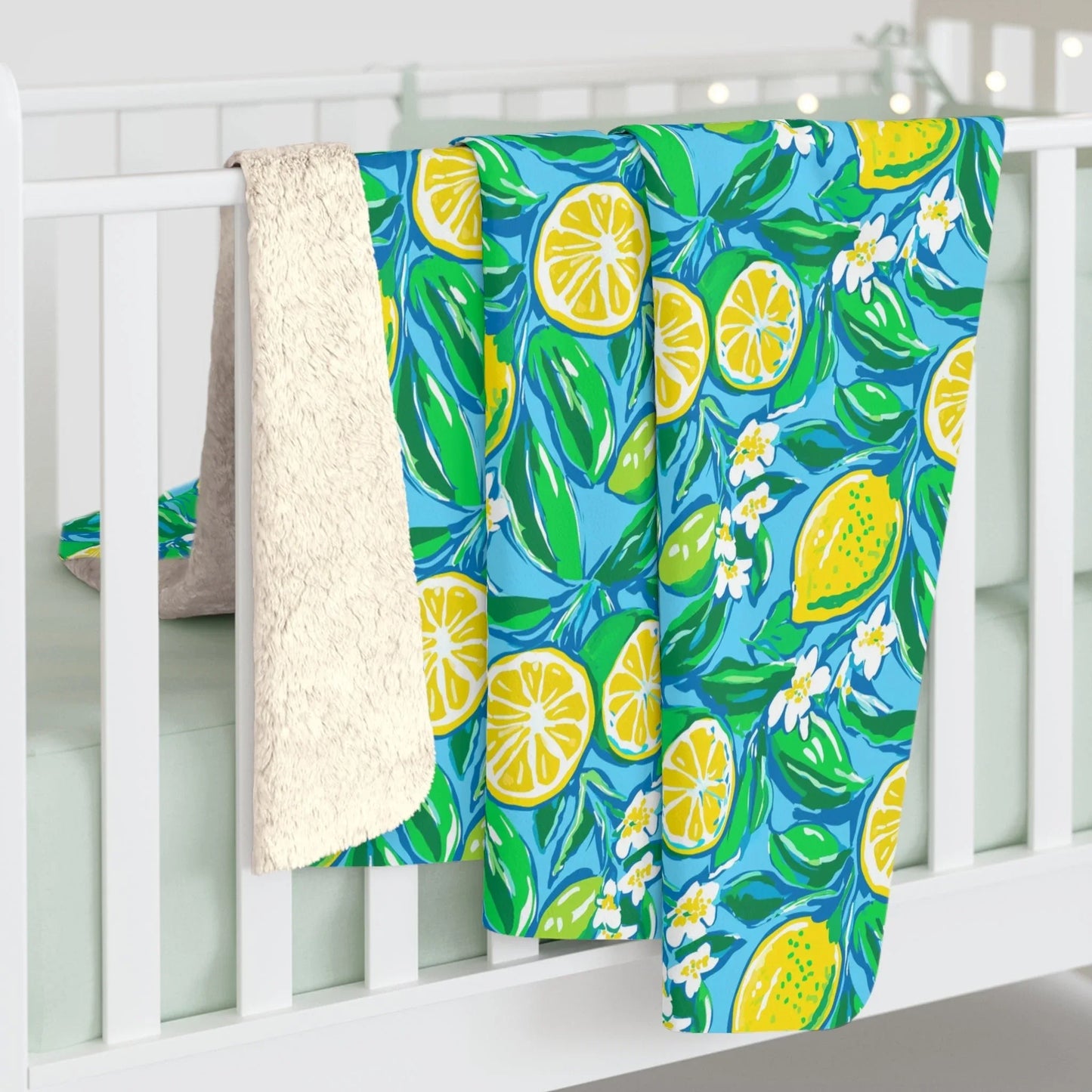 Citrus Splash Sherpa Fleece Blanket - 50’’ × 60’’ - Home Decor
