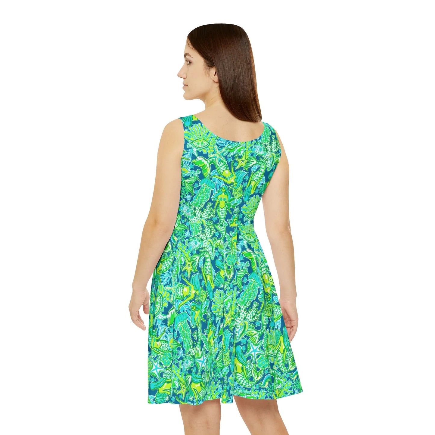 Emerald Mermaid Skater Dress - All Over Prints