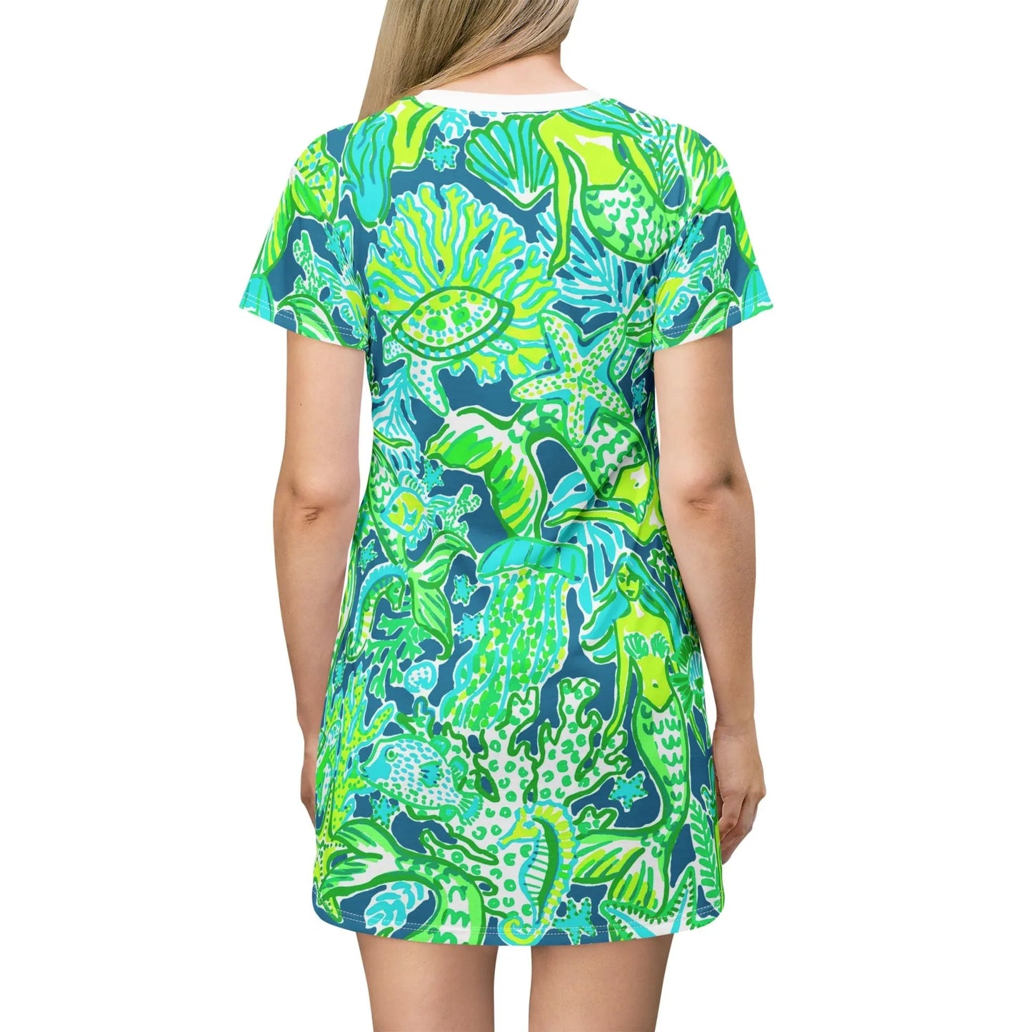Emerald Mermaid T-Shirt Dress - All Over Prints