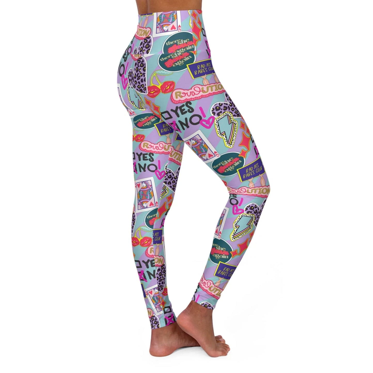 Girl Power Revolution High Waisted Yoga Leggings - All Over Prints