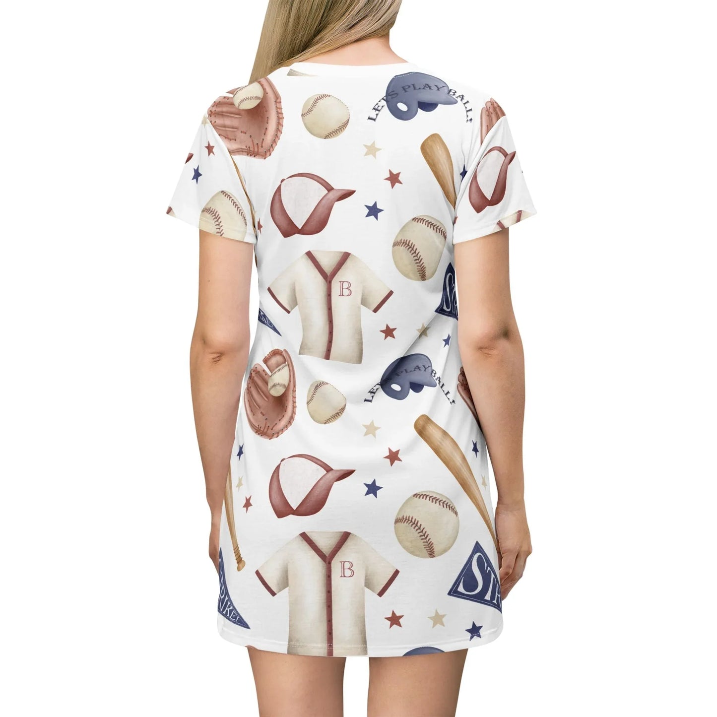 Home Run T-Shirt Dress - All Over Prints