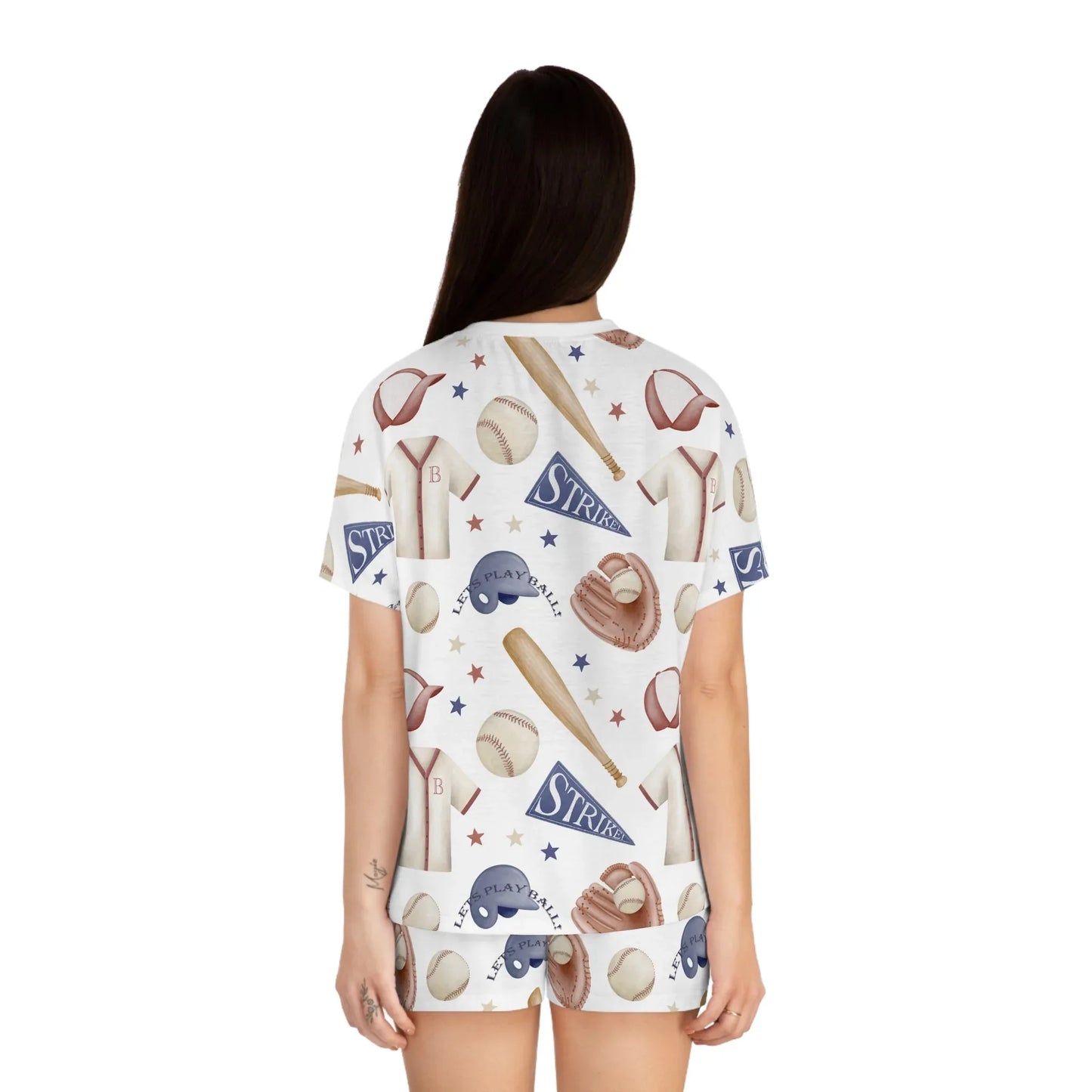 Home Run Women’s Short Pajama Set - All Over Prints