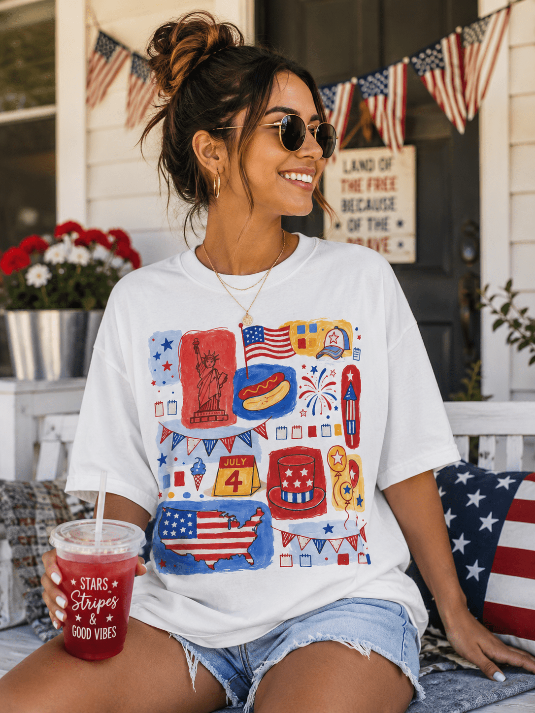 Land Of The Free T-Shirt – RELLE Fashion & Lifestyle – Product Image