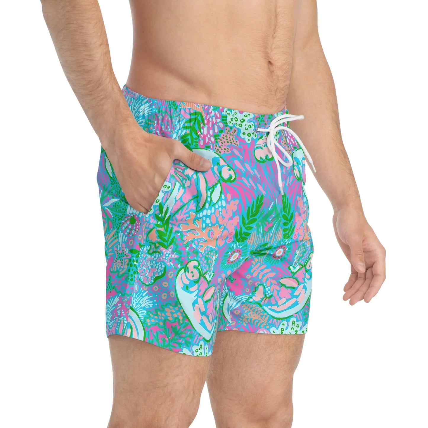 Manatee Paradise Swim Trunks - All Over Prints