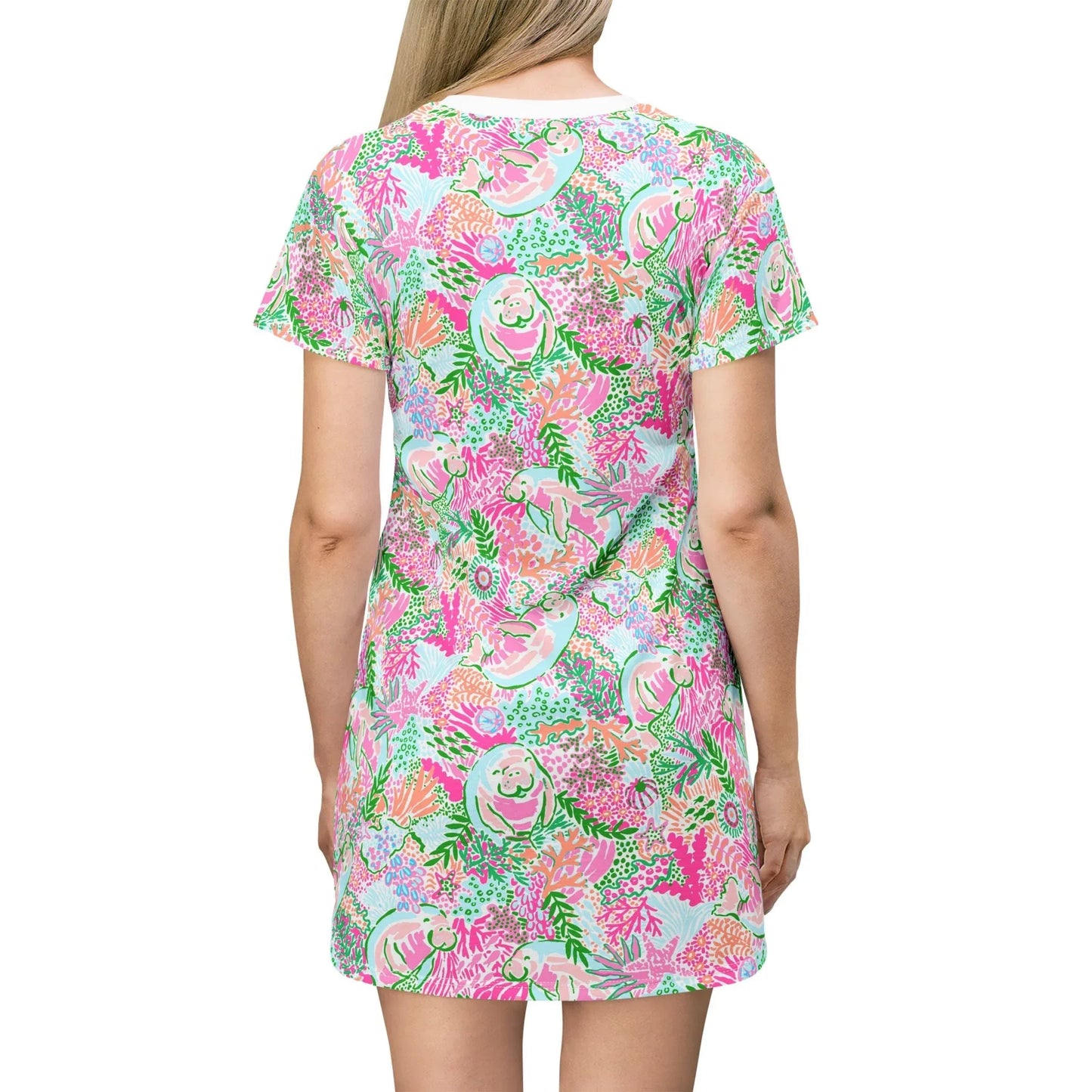 Manatee Paradise T-Shirt Dress - All Over Prints